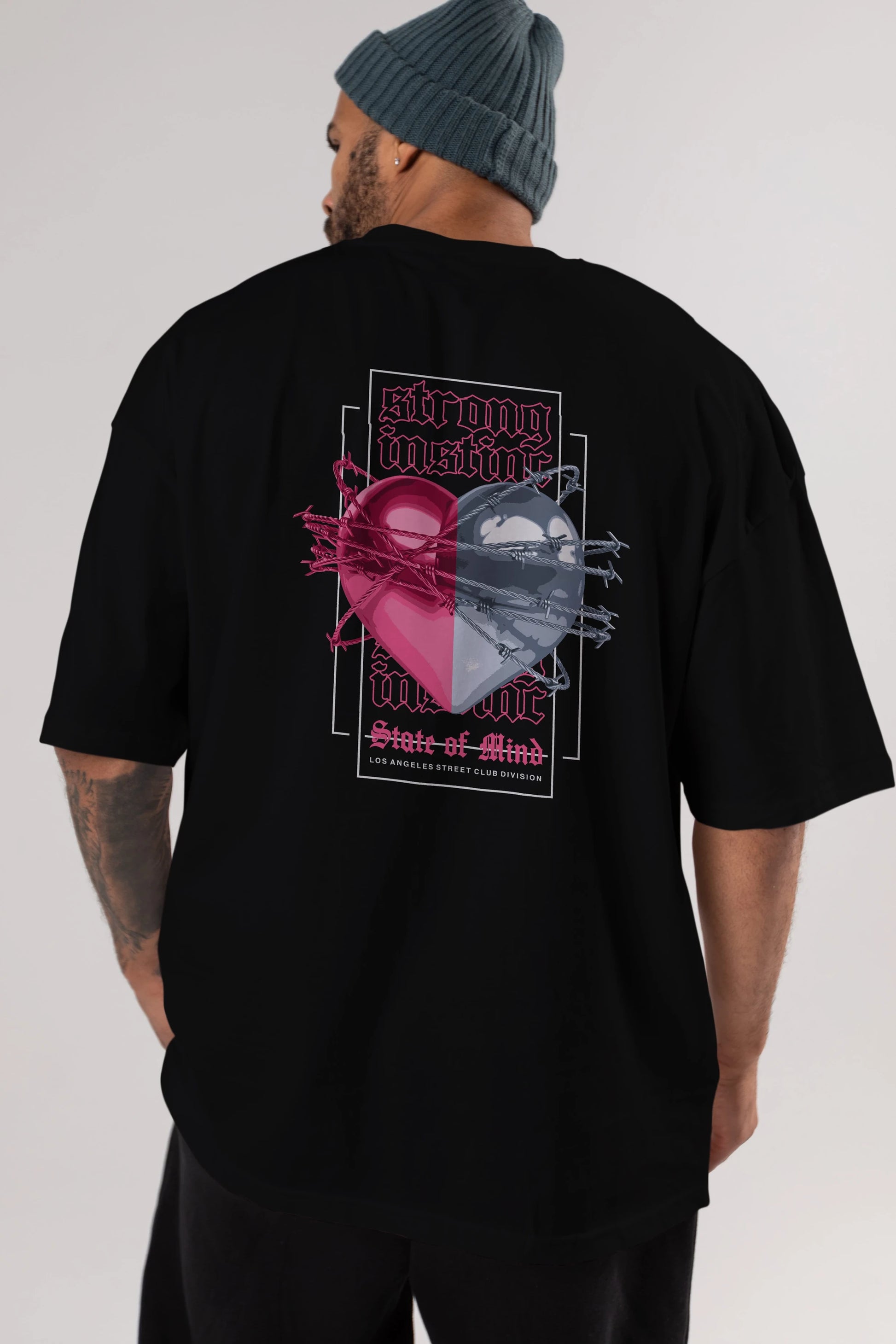 State of Mind Arka Baskılı Oversize t-shirt Erkek Kadın Unisex