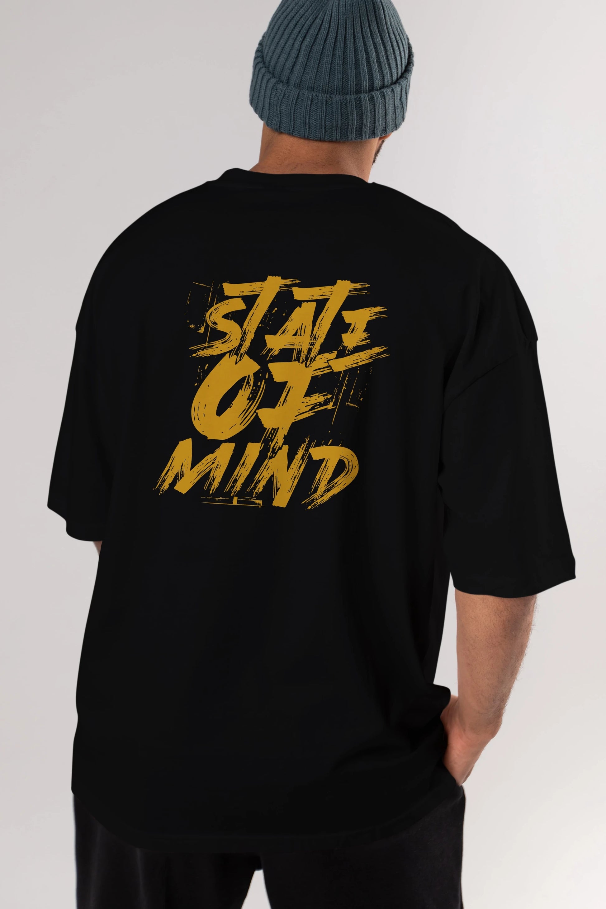 State on Mind Arka Baskılı Oversize t-shirt Erkek Kadın Unisex
