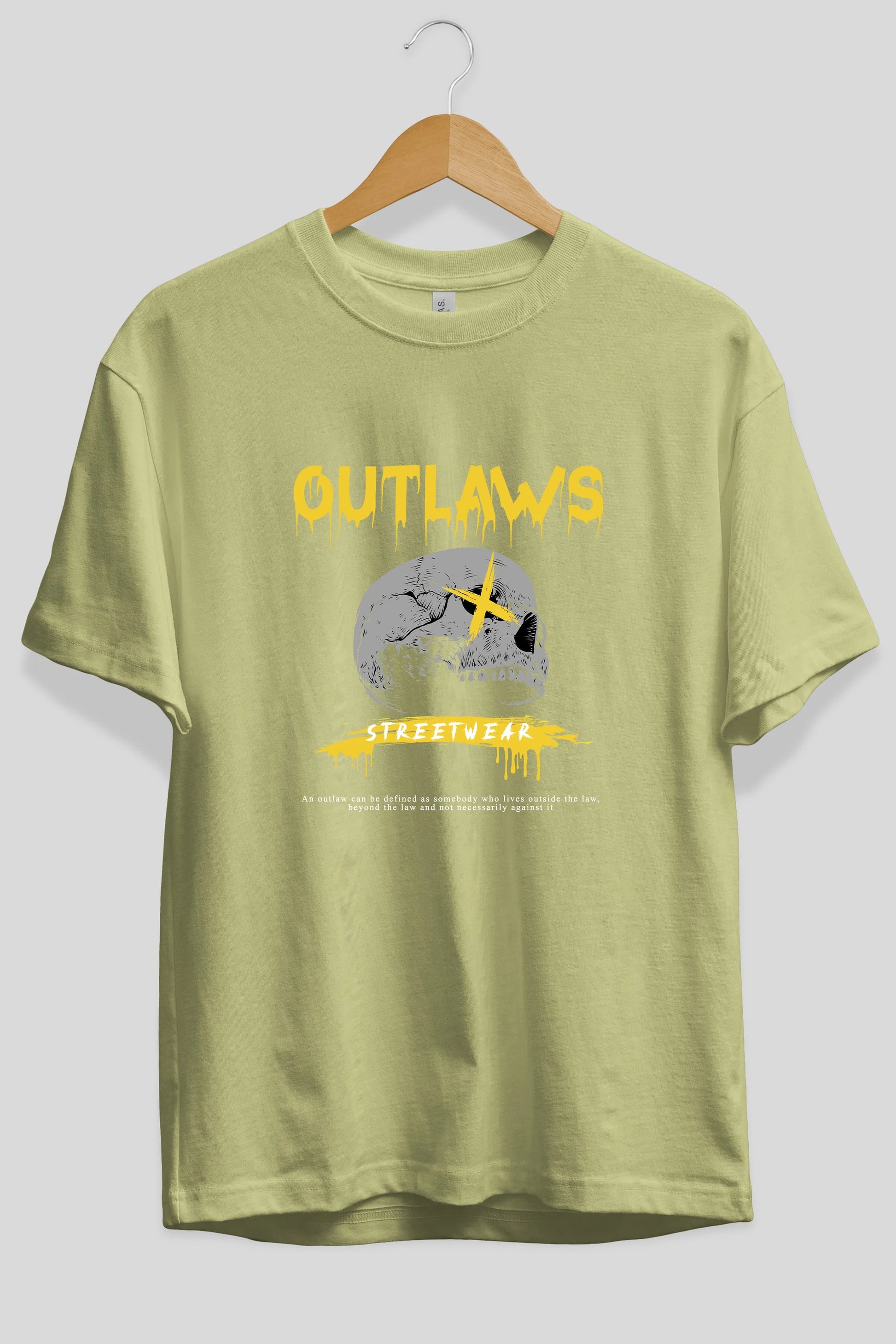 Outlaws Streetwear Ön Baskılı Oversize t-shirt Erkek Kadın Unisex