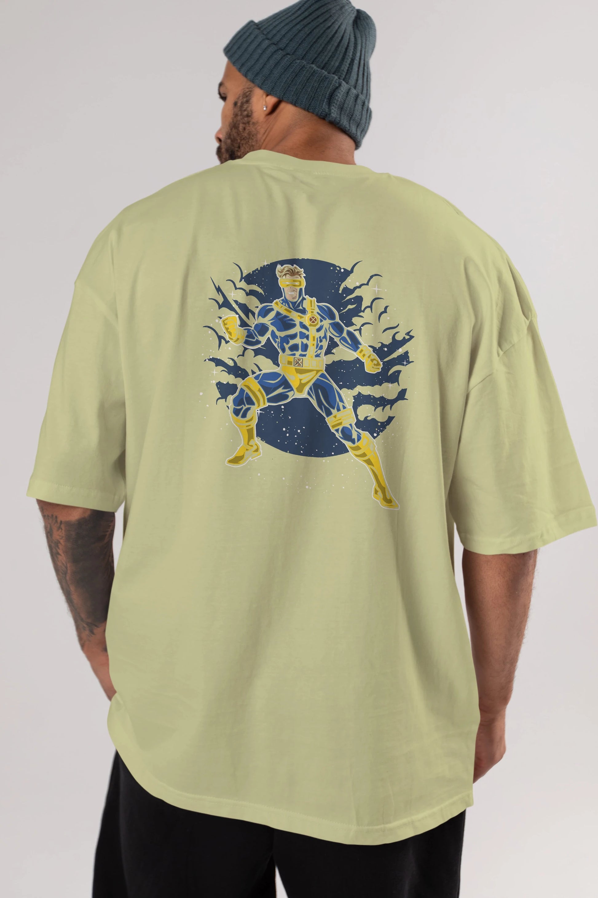 CYCLOPS Arka Baskılı Oversize t-shirt Erkek Kadın Unisex %100 Pamuk
