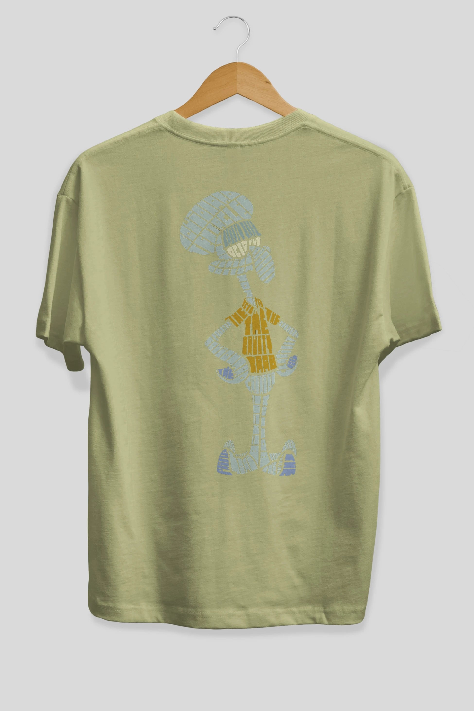 Squidward Arka Baskılı Oversize t-shirt %100 pamuk Erkek Kadın Unisex