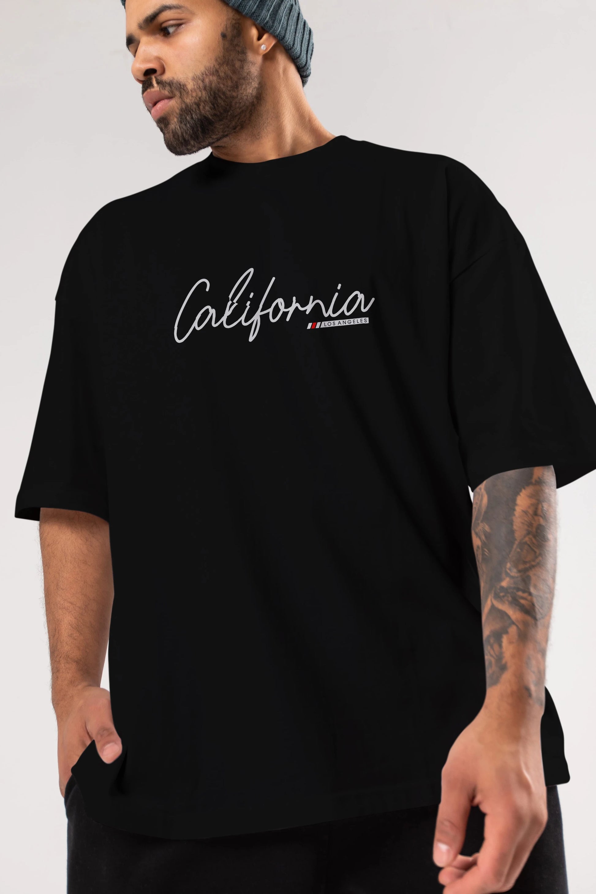 California Ön Baskılı Oversize t-shirt Erkek Kadın Unisex