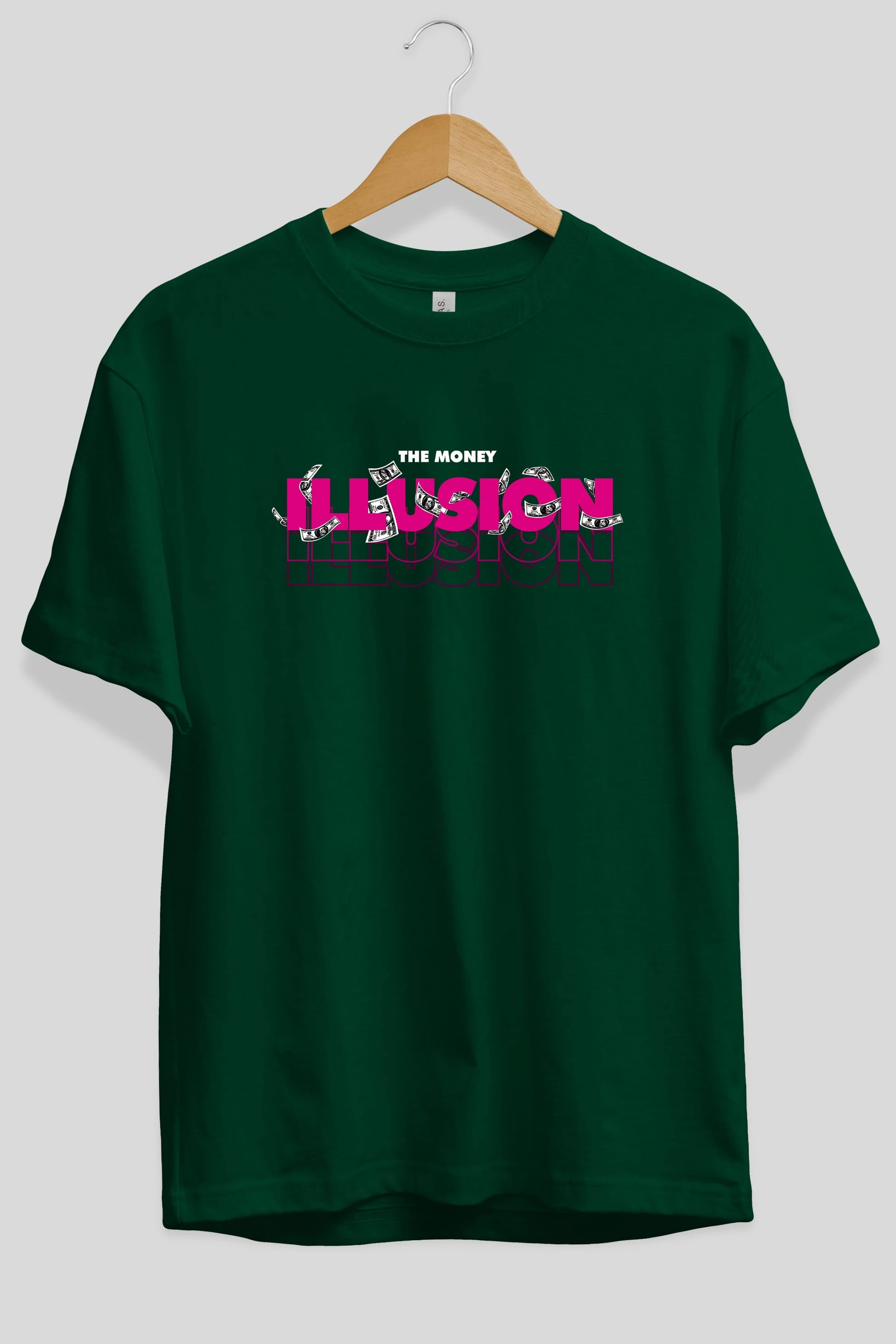 The Money Illusion Ön Baskılı Oversize t-shirt Erkek Kadın Unisex