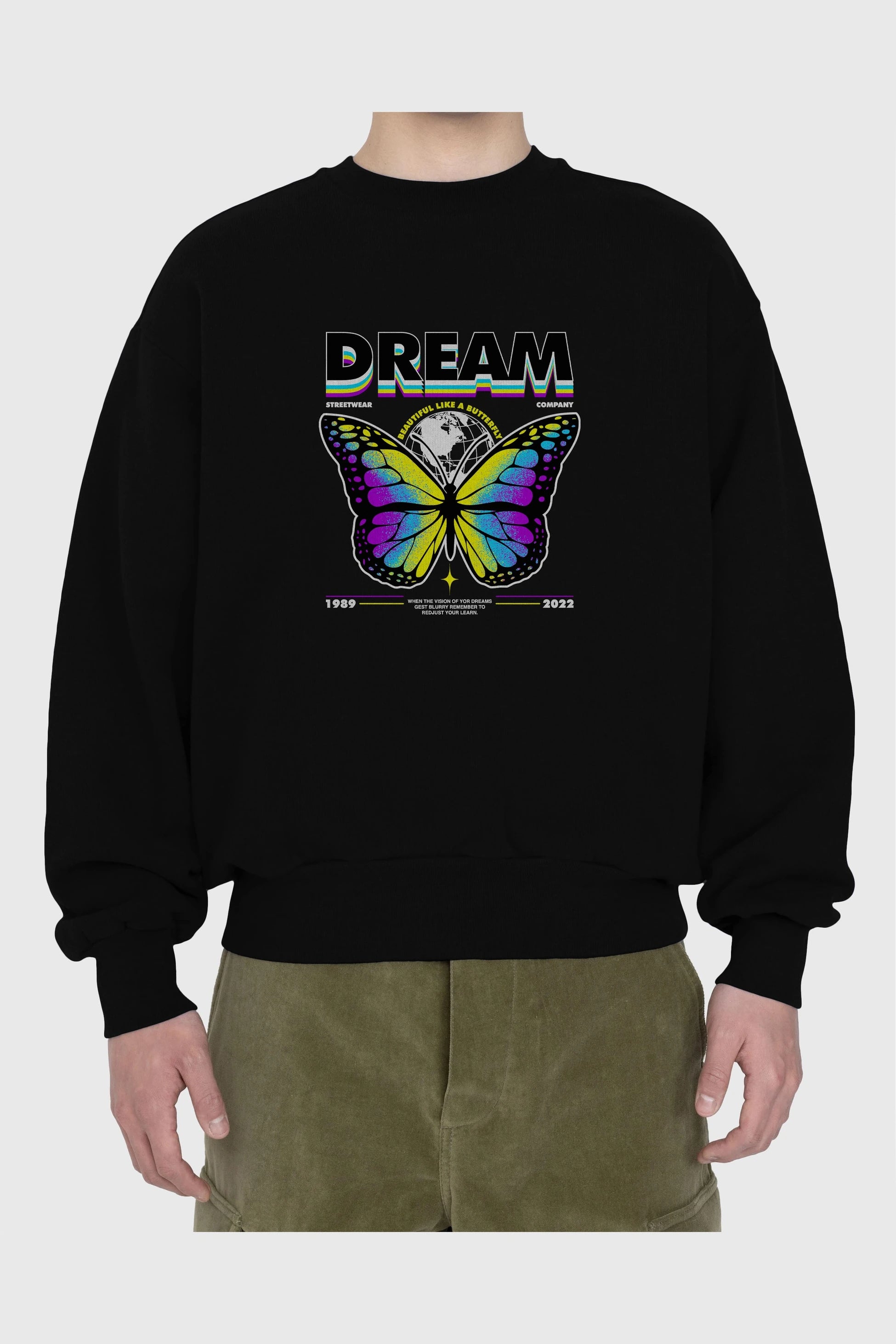 Dream Company Ön Baskılı Oversize Sweatshirt Erkek Kadın Unisex