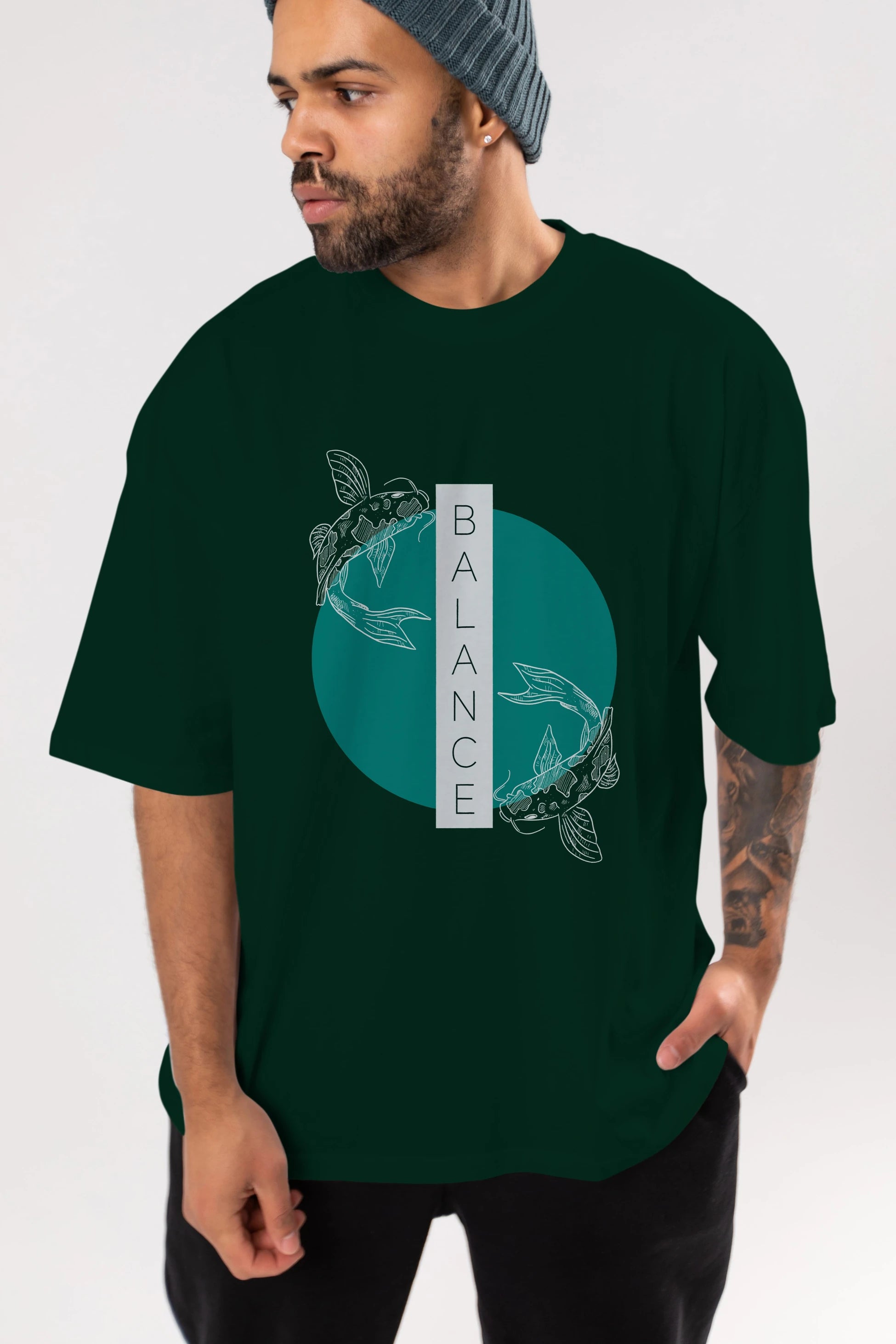 Balance 2 Yazılı Ön Baskılı Oversize t-shirt Erkek Kadın Unisex