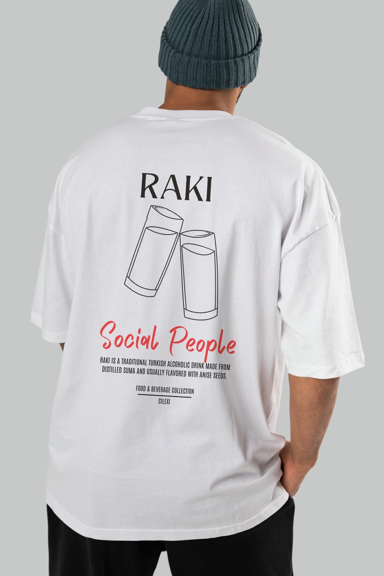 Rakı Kokteyl Serisi Baskılı Oversize t-shirt Erkek Kadın Unisex %100 Pamuk Bisiklet Yaka tişort