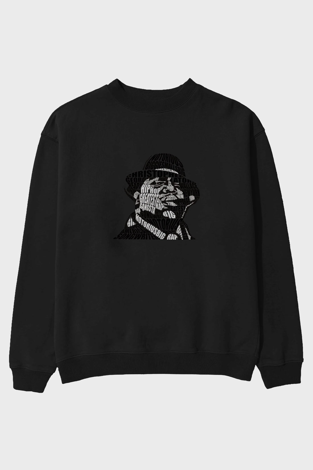 Notorious Big Calligram Ön Baskılı Oversize Sweatshirt Erkek Kadın Unisex
