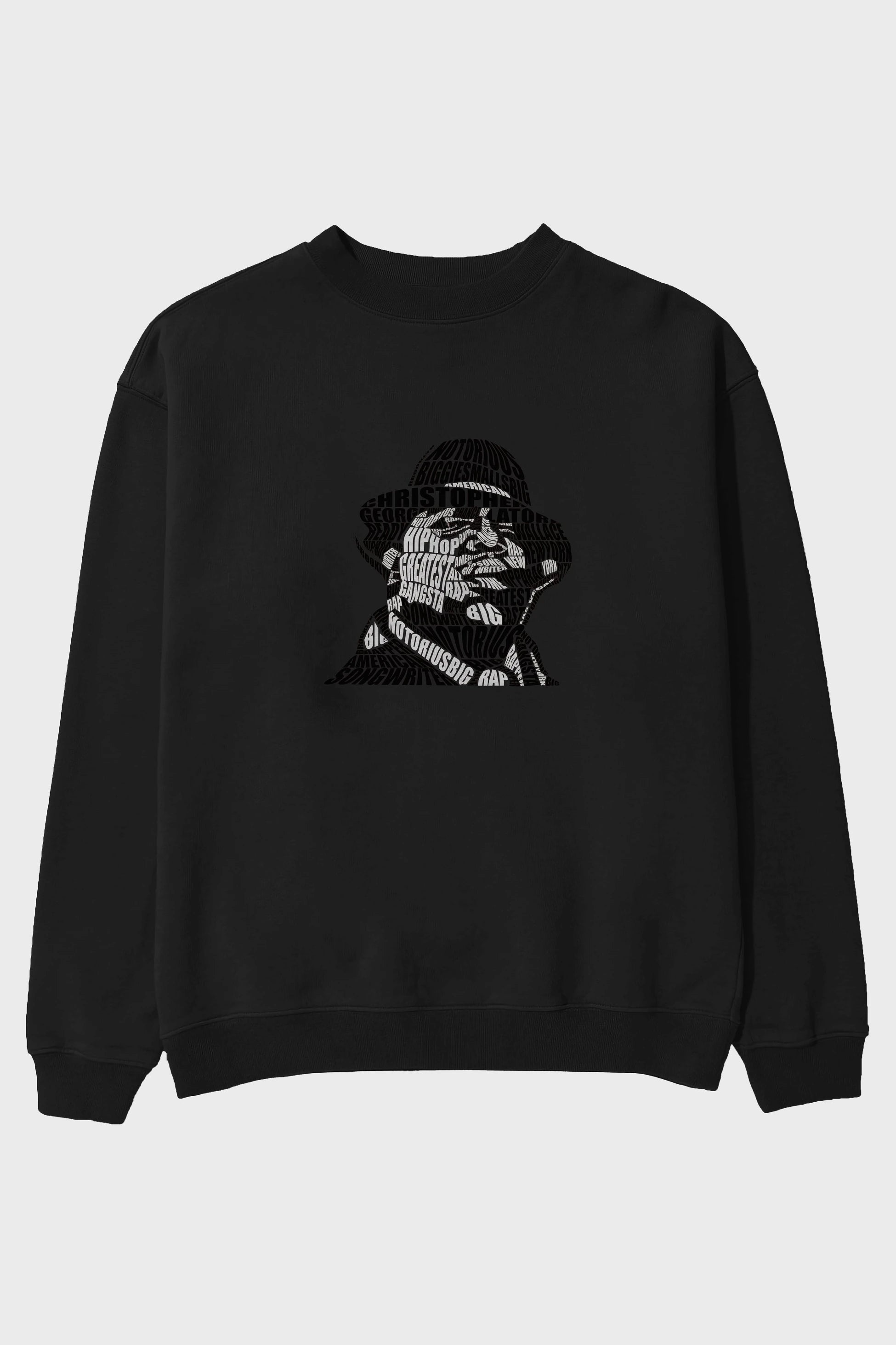 Notorious Big Calligram Ön Baskılı Oversize Sweatshirt Erkek Kadın Unisex