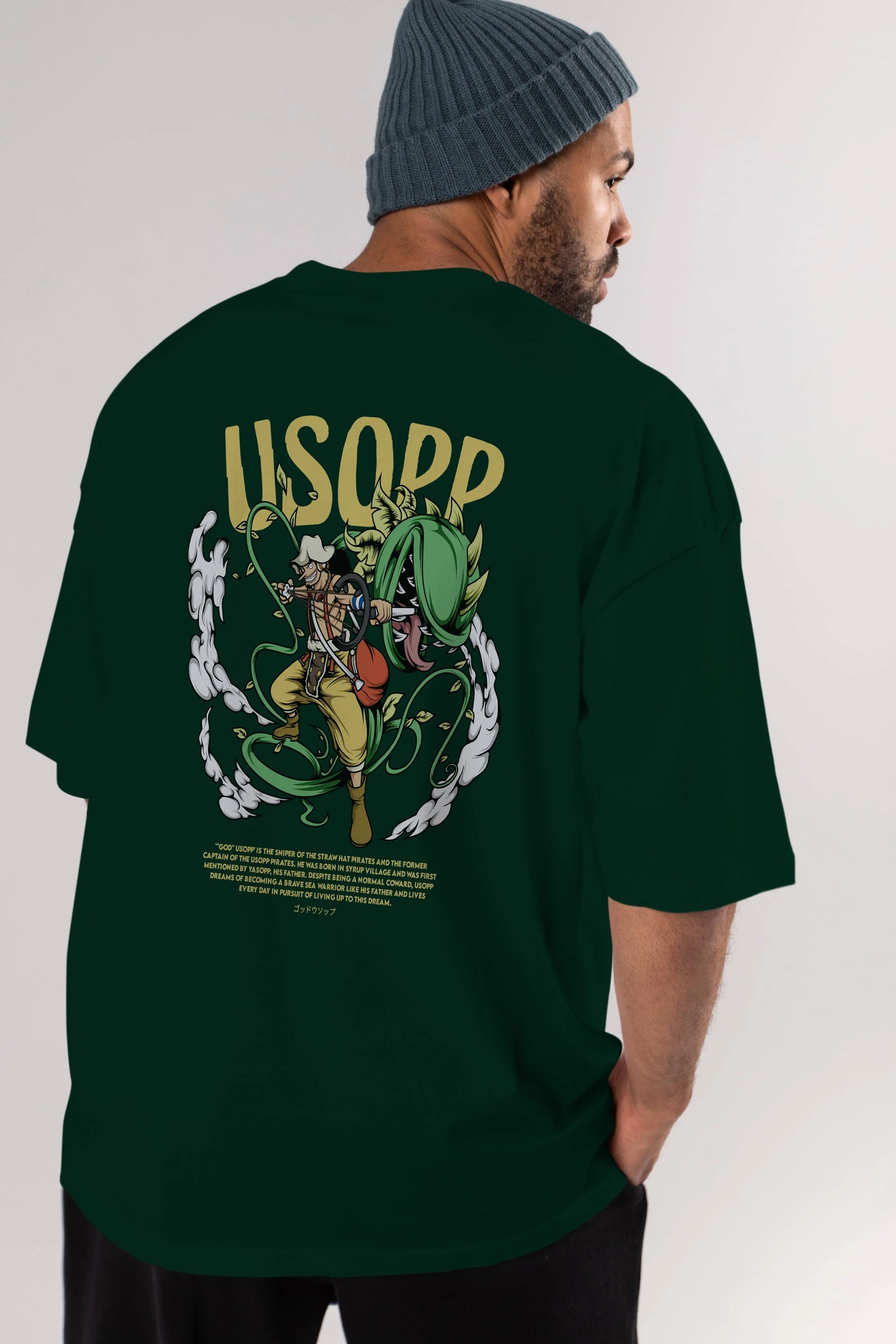 Usopp Anime Arka Baskılı Oversize t-shirt Erkek Kadın Unisex