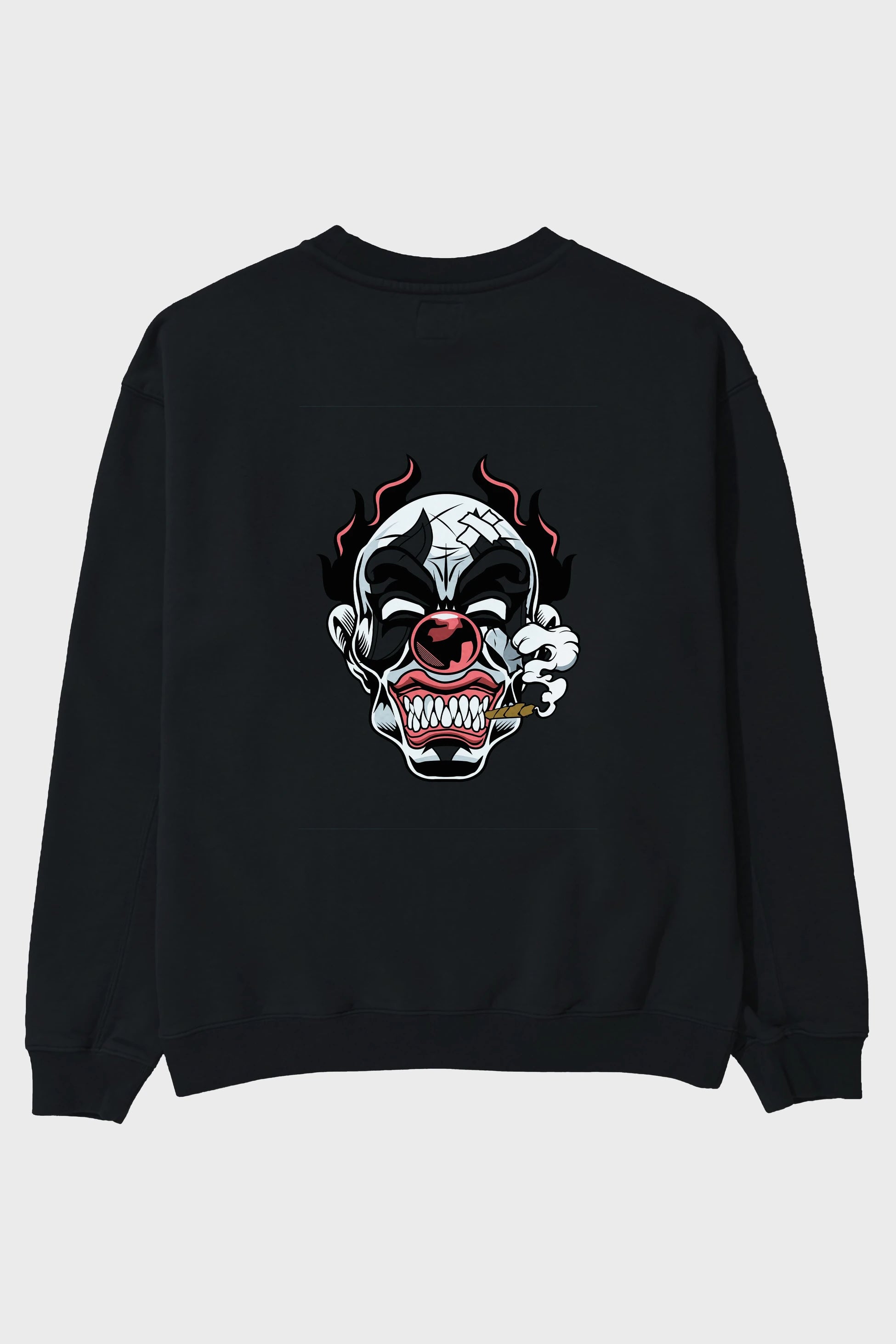 Clown Horror Arka Baskılı Oversize Sweatshirt Erkek Kadın Unisex