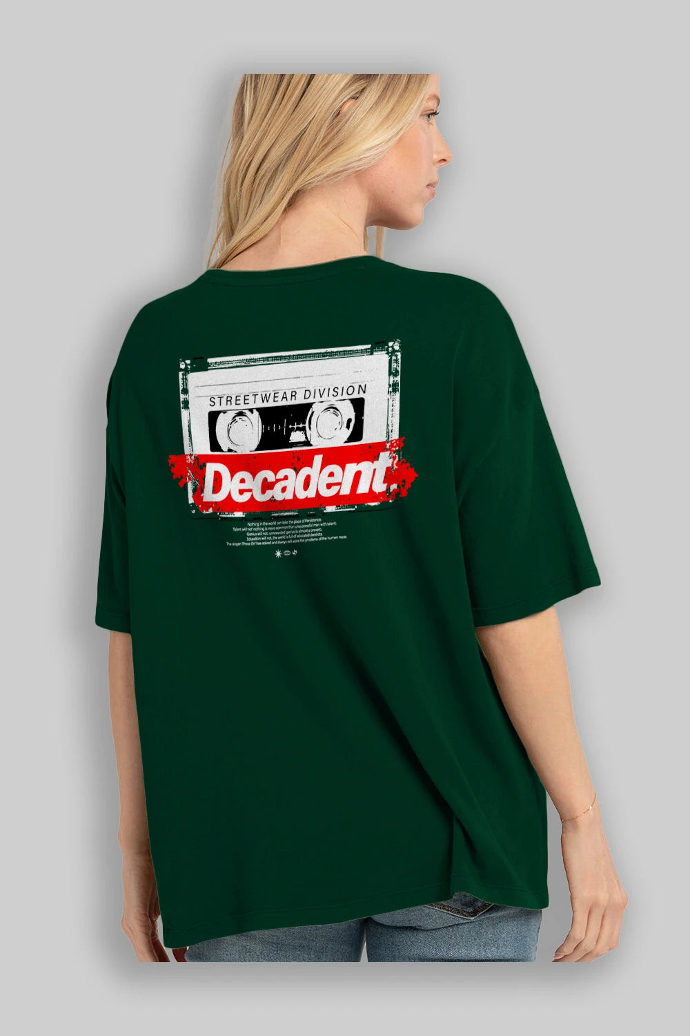 Decadent Arka Baskılı Oversize t-shirt Erkek Kadın Unisex