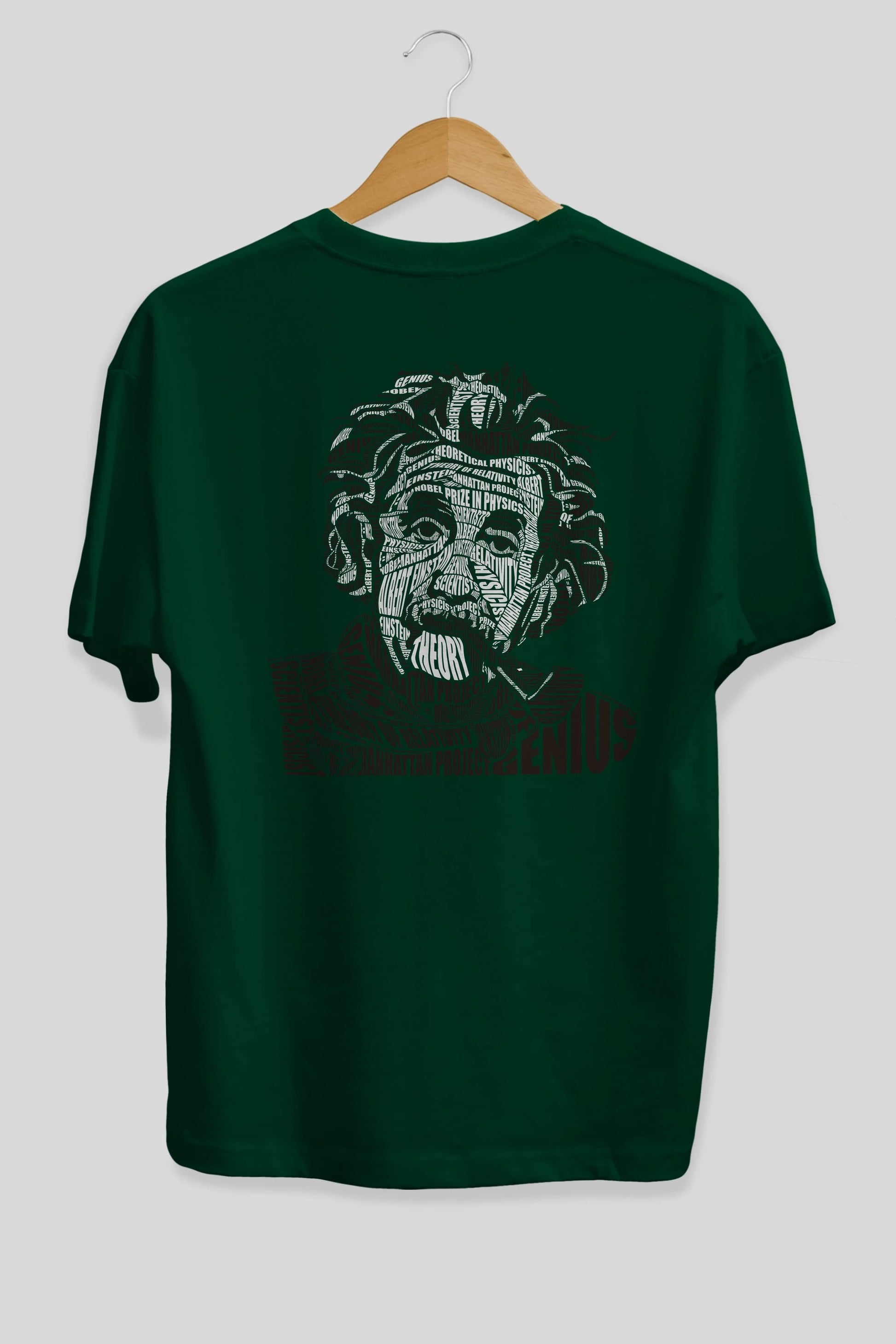 Einstein Calligram Arka Baskılı Oversize t-shirt %100 pamuk Erkek Kadın Unisex