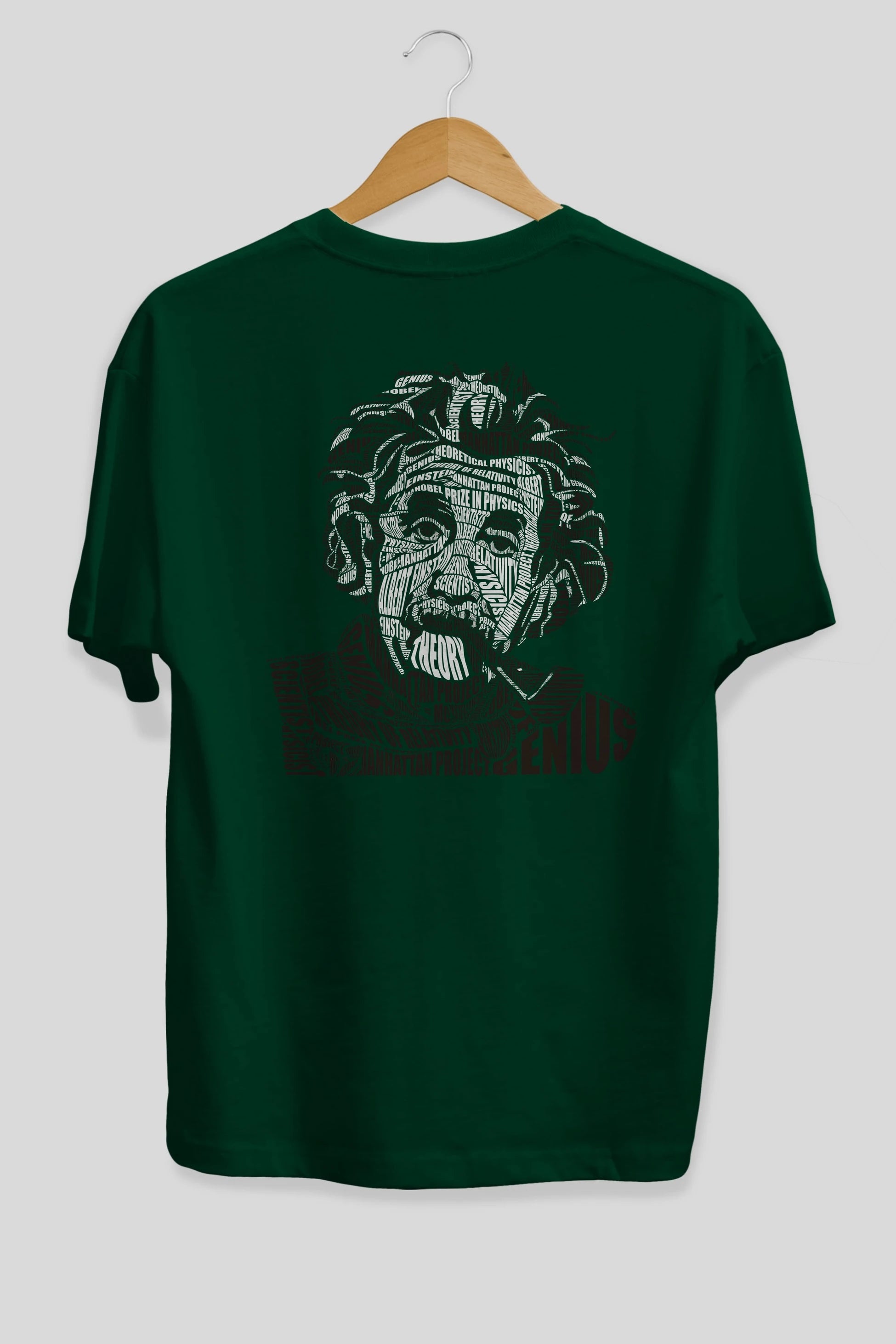 Einstein Calligram Arka Baskılı Oversize t-shirt %100 pamuk Erkek Kadın Unisex