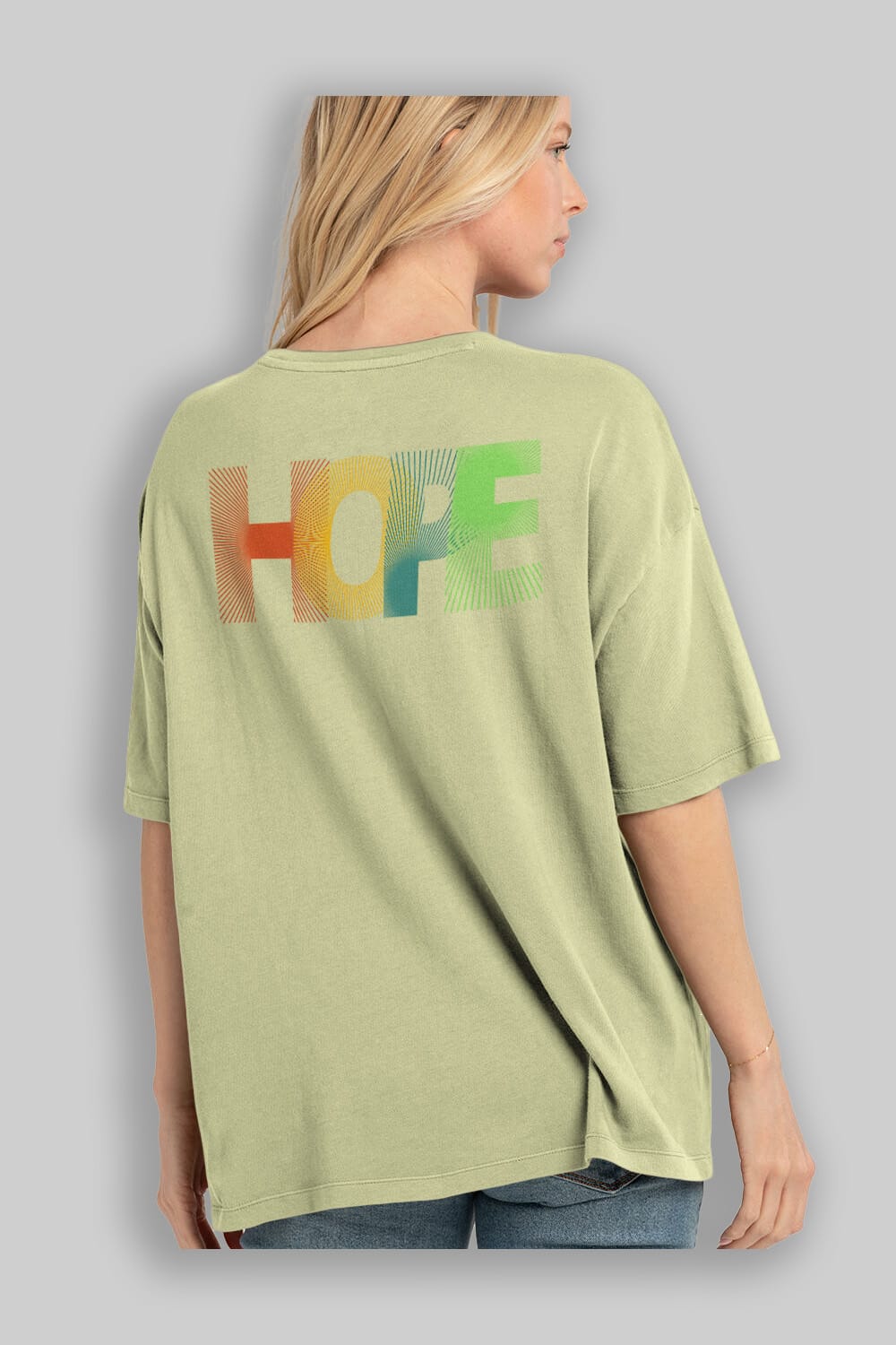 Hope Arka Baskılı Oversize t-shirt Erkek Kadın Unisex