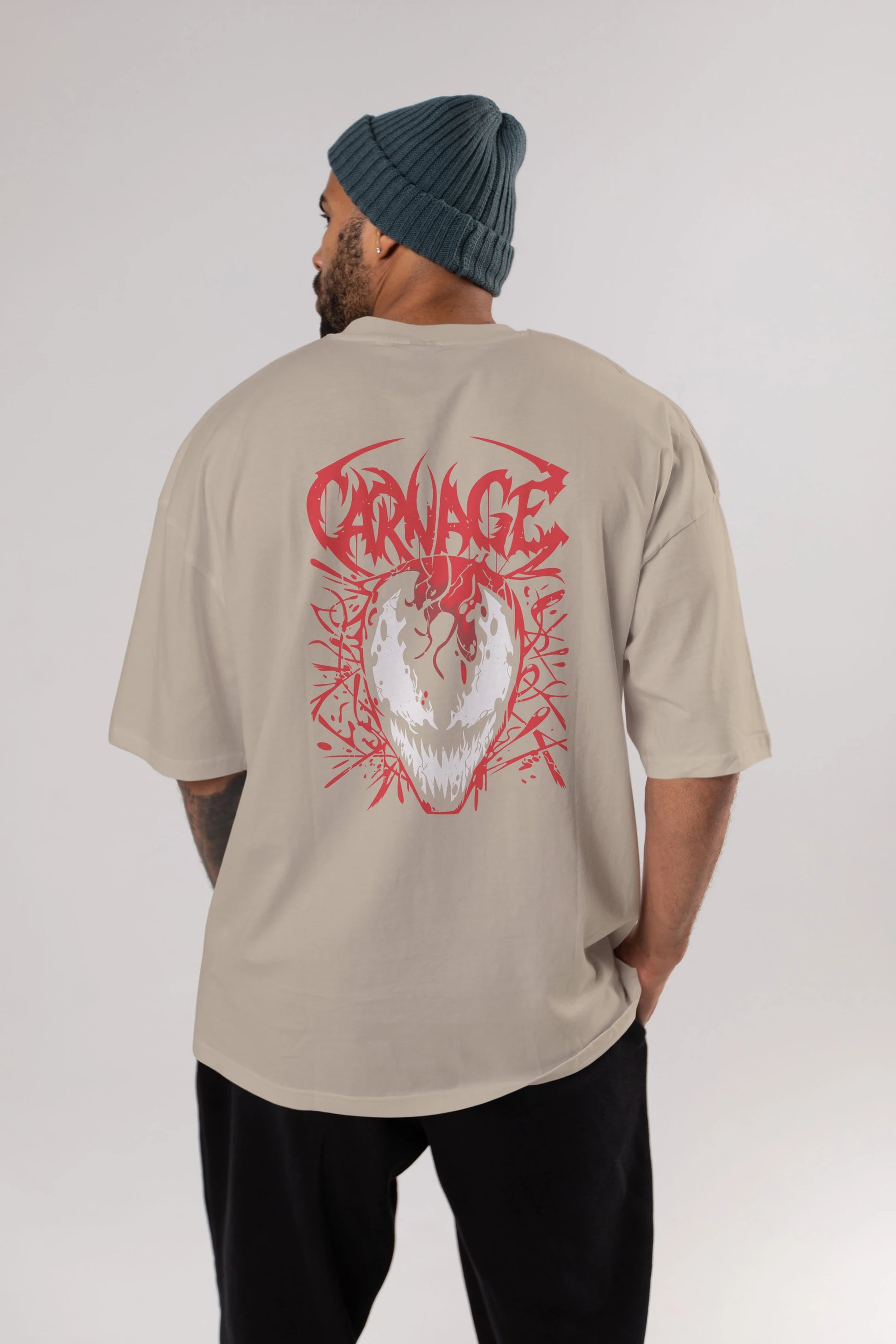 Venom (22) Arka Baskılı Oversize t-shirt Erkek Kadın Unisex %100 Pamuk Bisiklet Yaka tişort