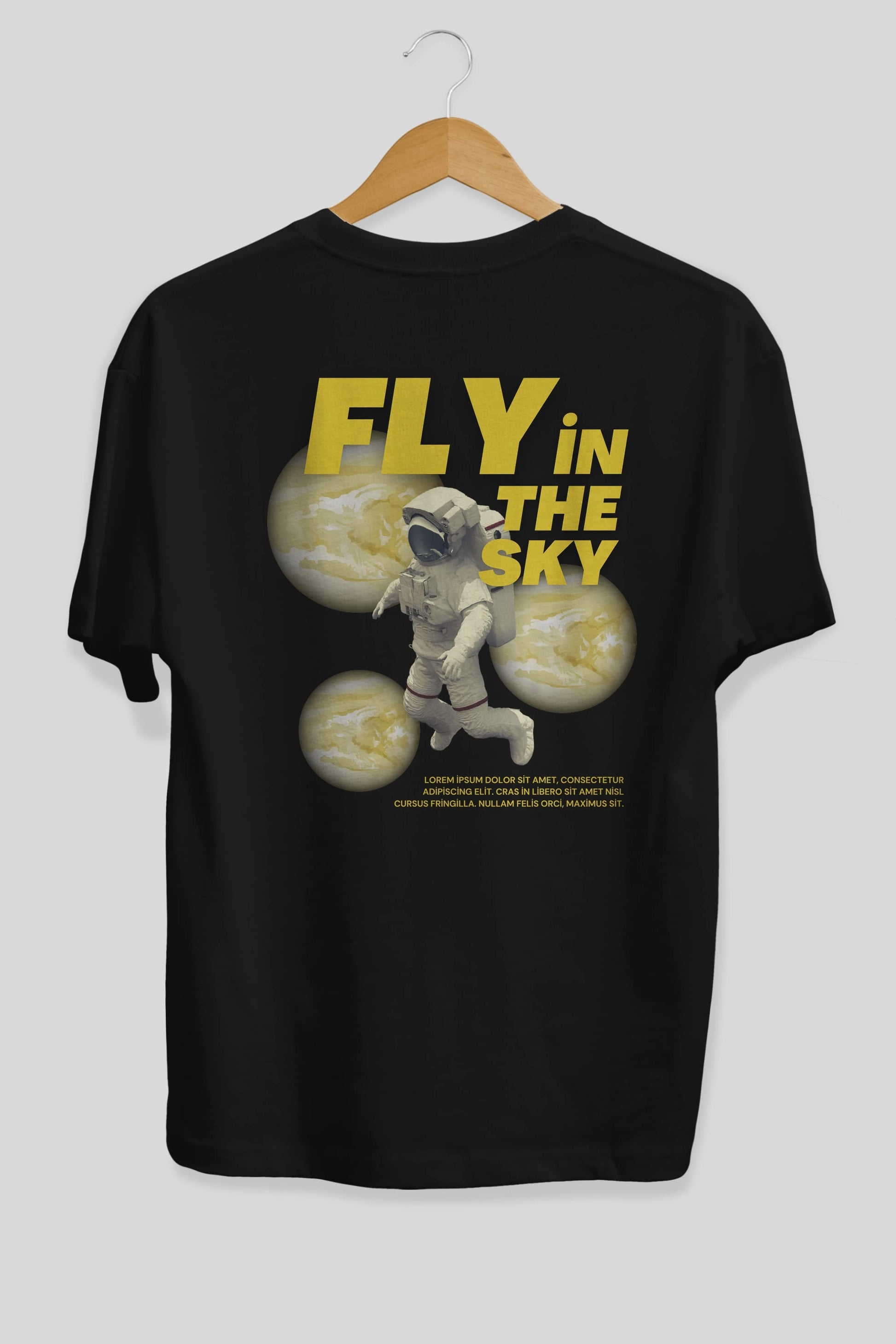 Fly in The Sky Arka Baskılı Oversize t-shirt Erkek Kadın Unisex
