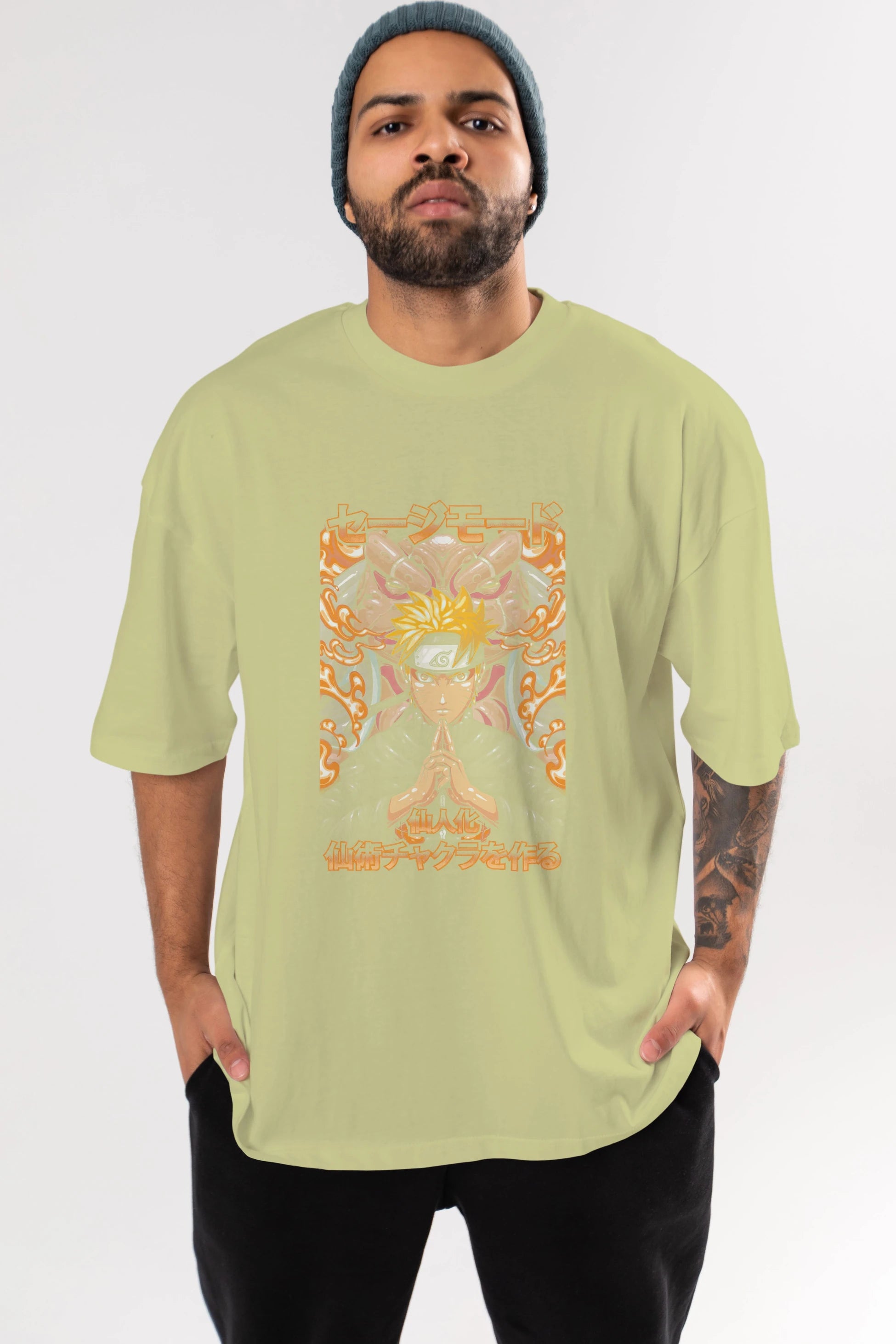 NARUTO (10) Anime Ön Baskılı Oversize t-shirt %100 pamuk Erkek Kadın Unisex