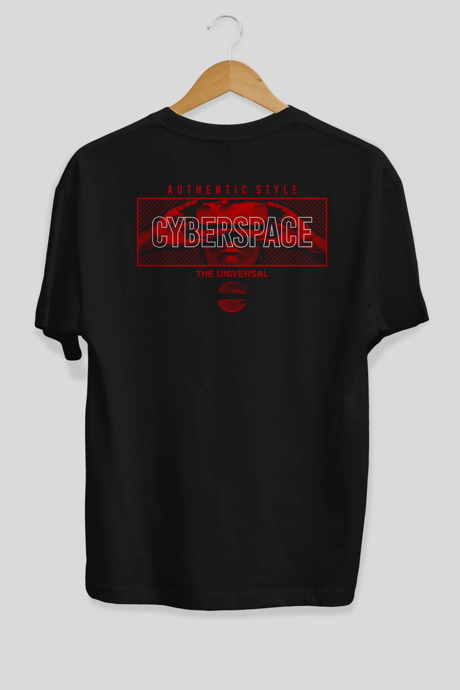 Cyberspace Arka Baskılı Oversize t-shirt Erkek Kadın Unisex