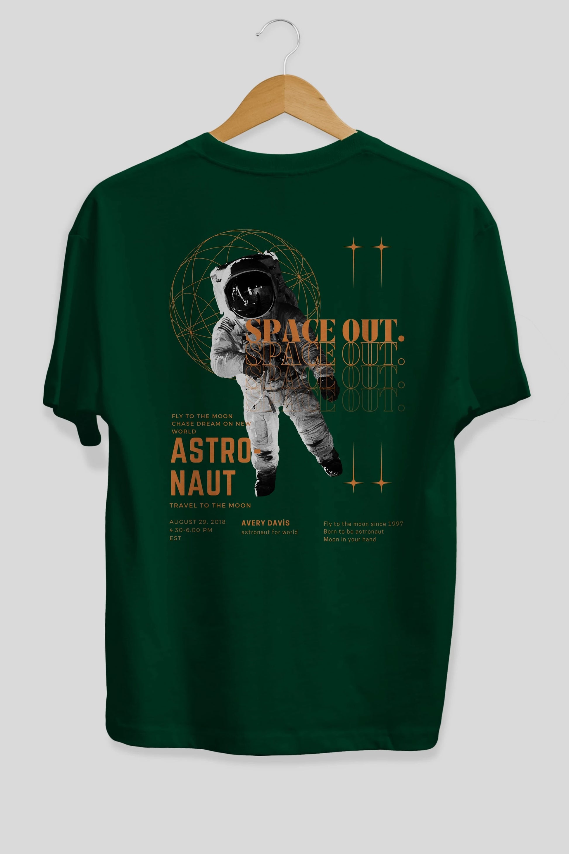 Astronaut Space Out Yazılı Arka Baskılı Oversize t-shirt Erkek Kadın Unisex