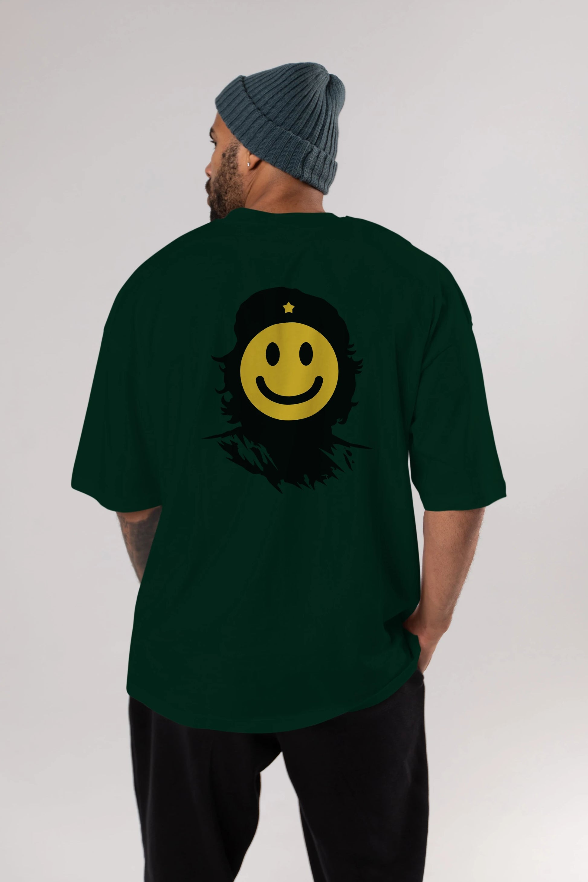Che Smile Arka Baskılı Oversize t-shirt %100 pamuk Erkek Kadın Unisex