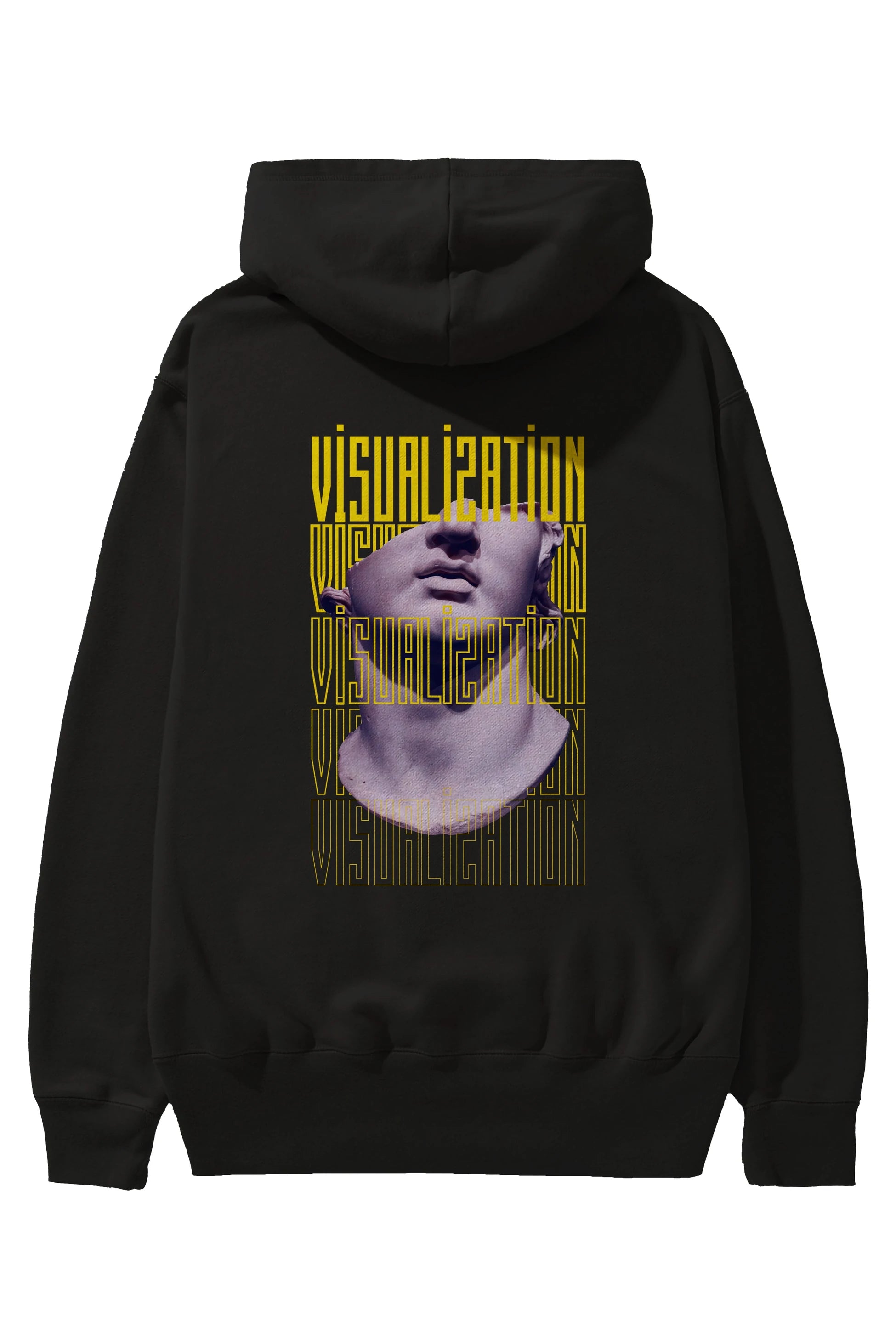 Visualization Yazılı Arka Baskılı Oversize Hoodie Kapüşonlu Sweatshirt Erkek Kadın Unisex