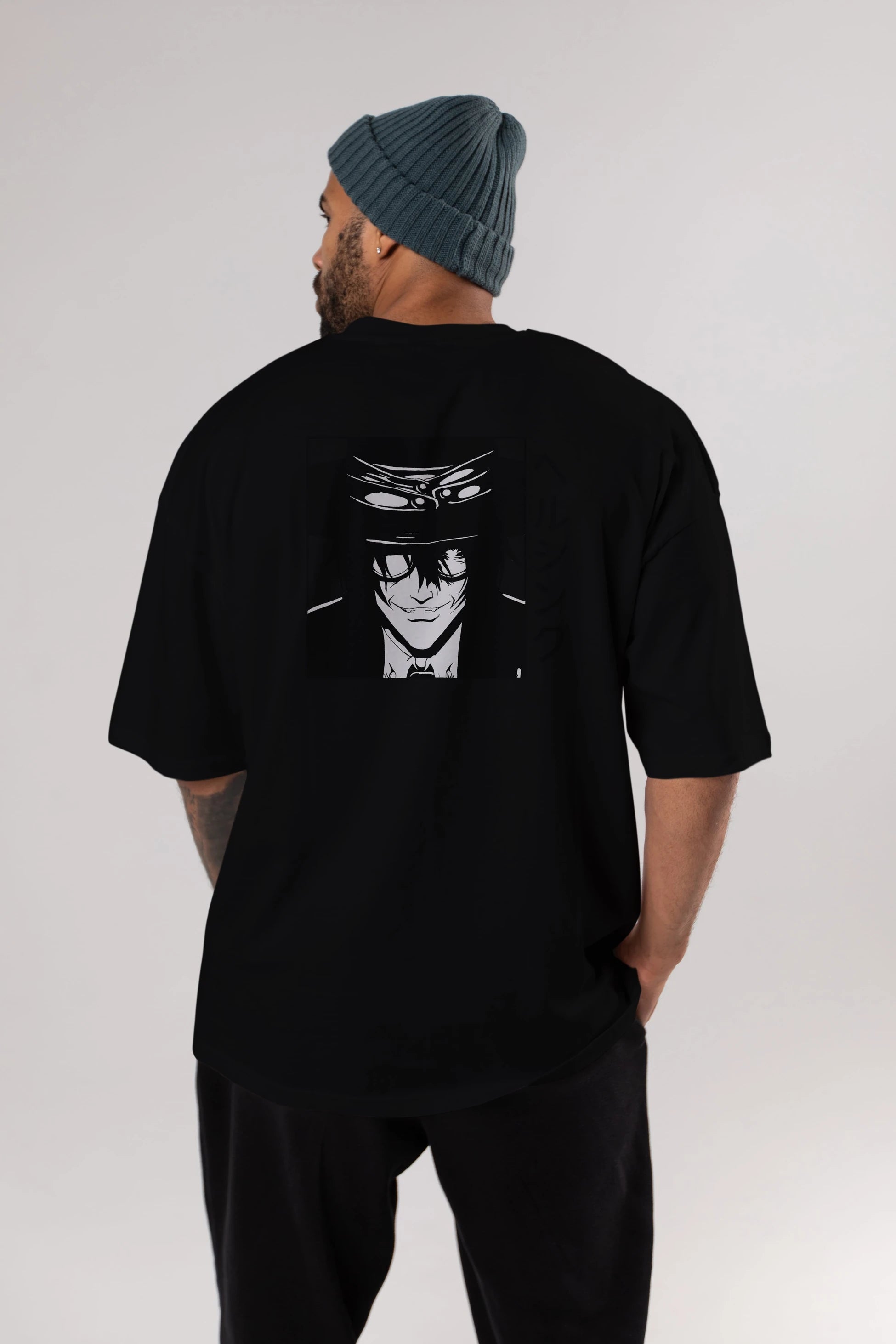 Alucard 1 Anime Arka Baskılı Oversize t-shirt Erkek Kadın Unisex