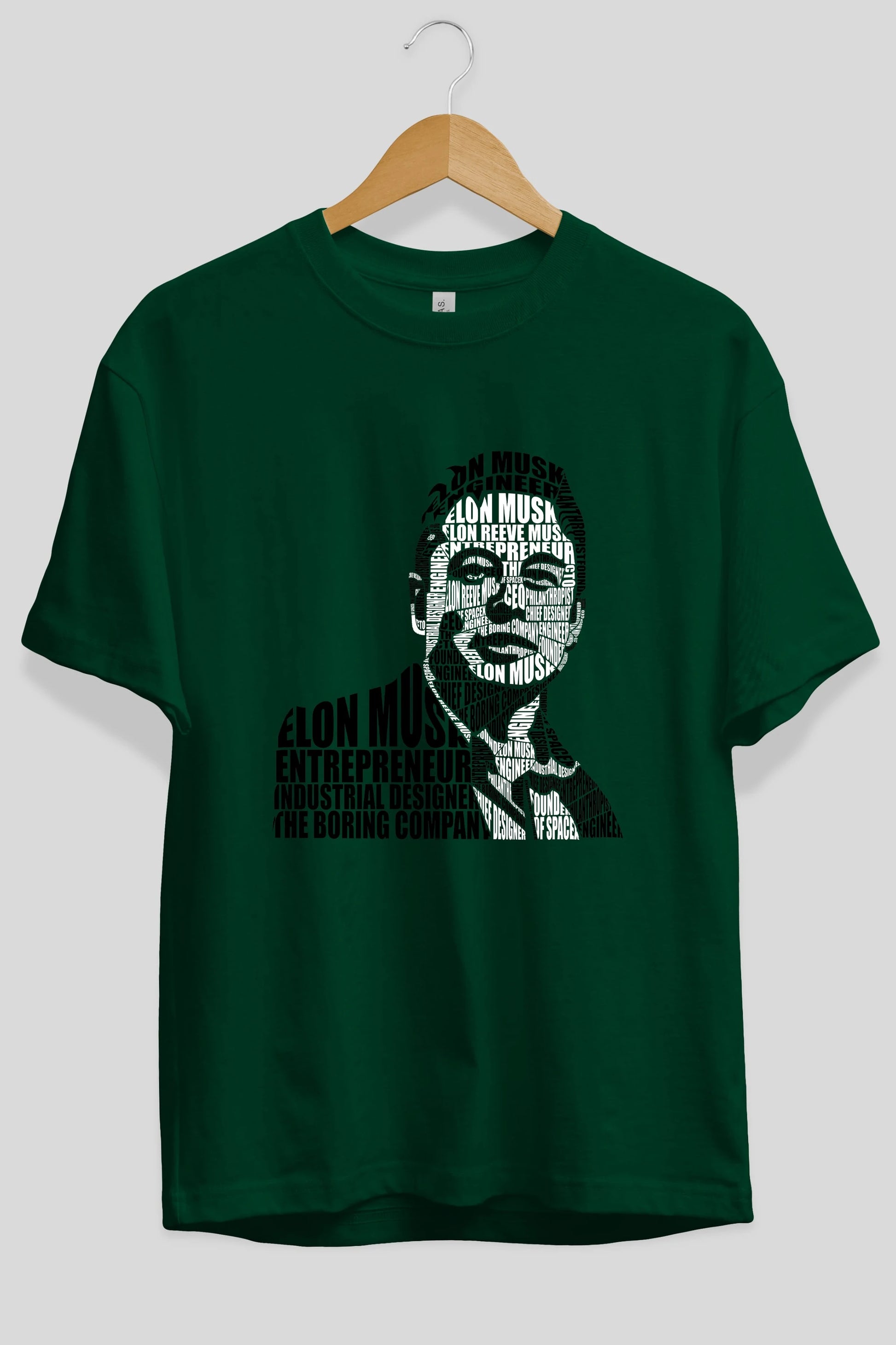 Elon Musk Calligram Ön Baskılı Oversize t-shirt %100 pamuk Erkek Kadın Unisex