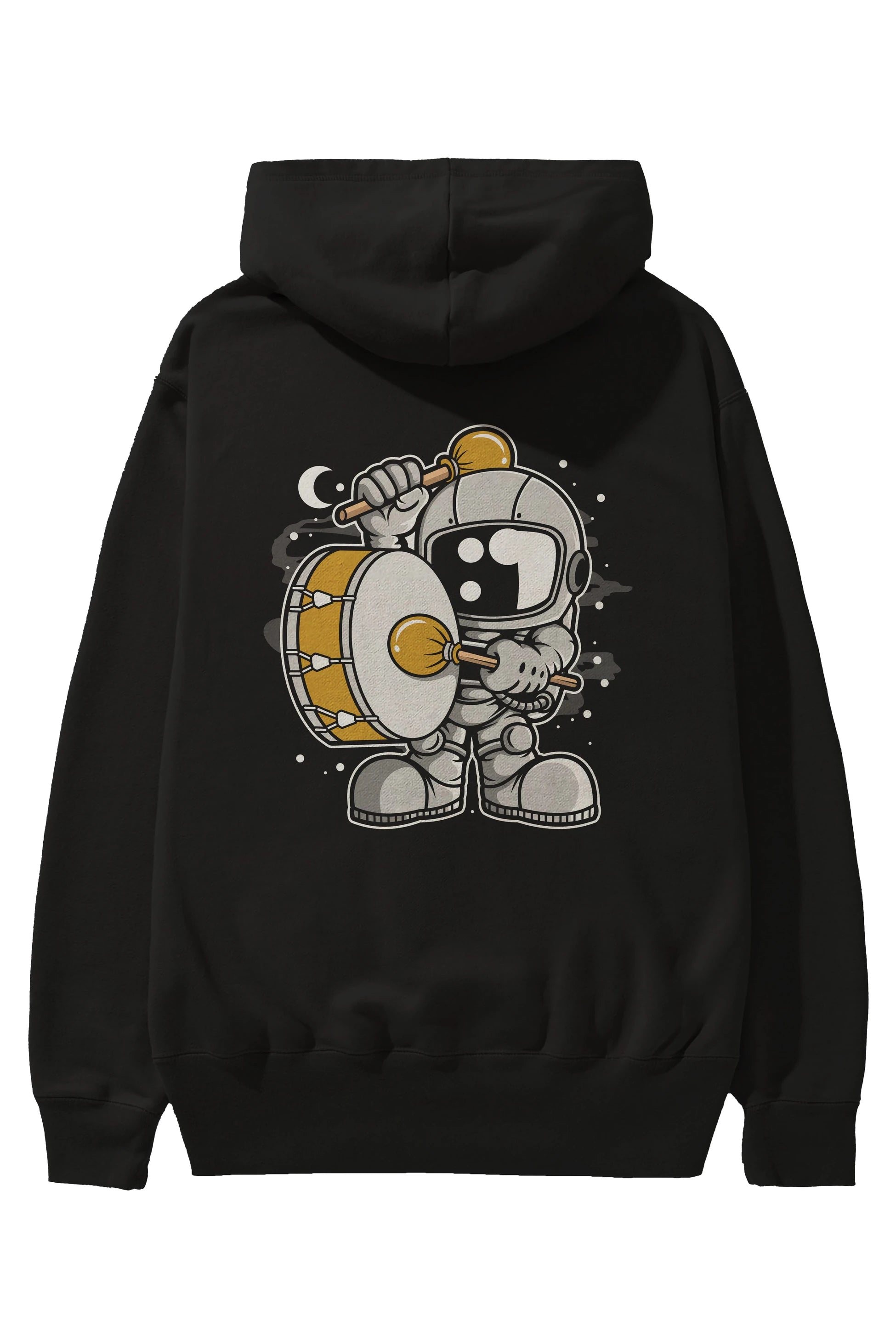 Astronaut Marching Band Arka Baskılı Hoodie Oversize Kapüşonlu Sweatshirt Erkek Kadın Unisex