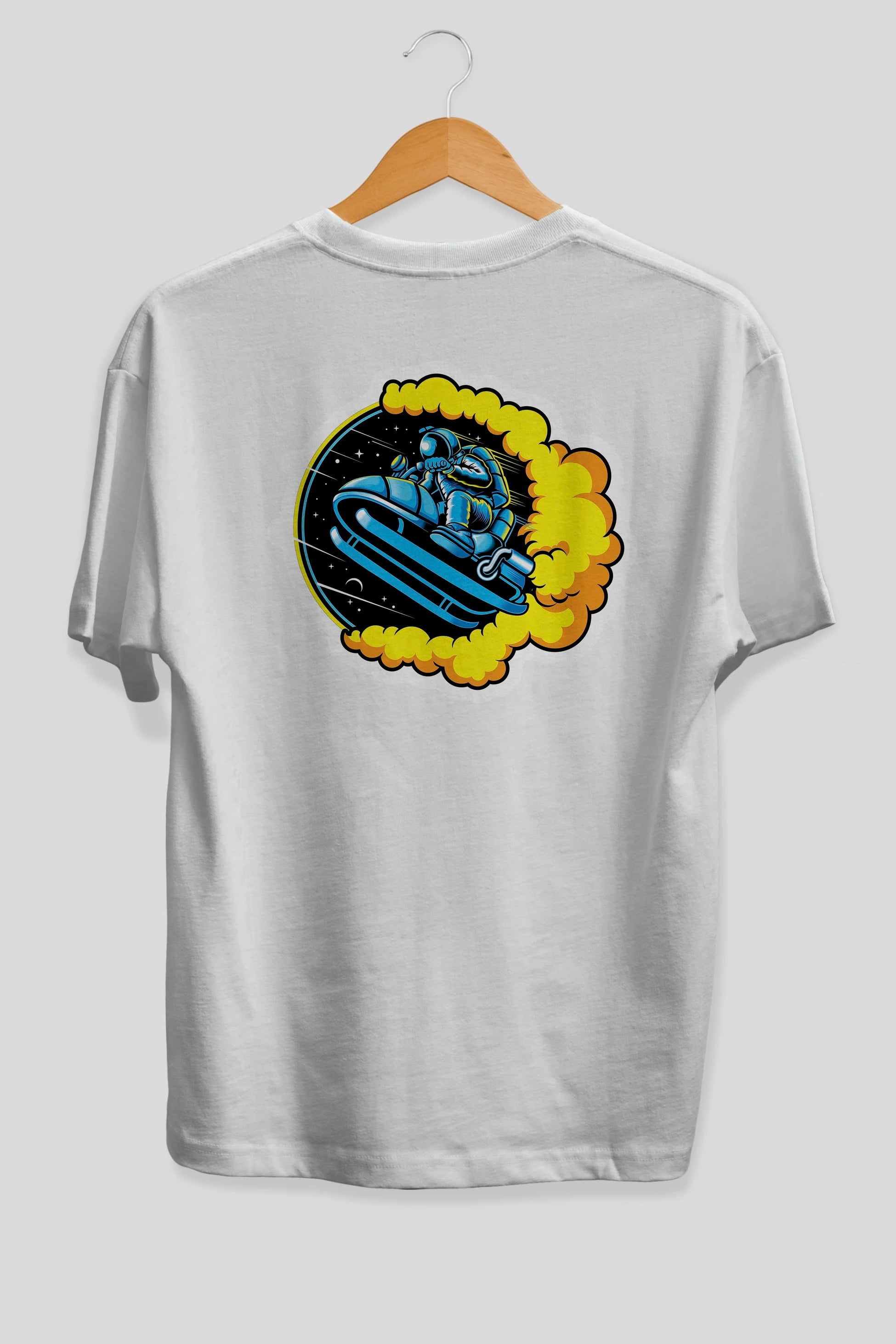 Astrojump with Snowmobile Sticker Arka Baskılı Oversize t-shirt Erkek Kadın Unisex