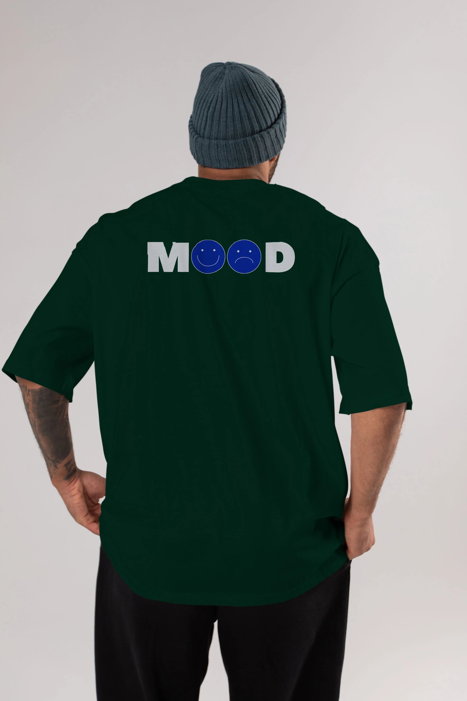 Mood Arka Baskılı Oversize t-shirt Erkek Kadın Unisex