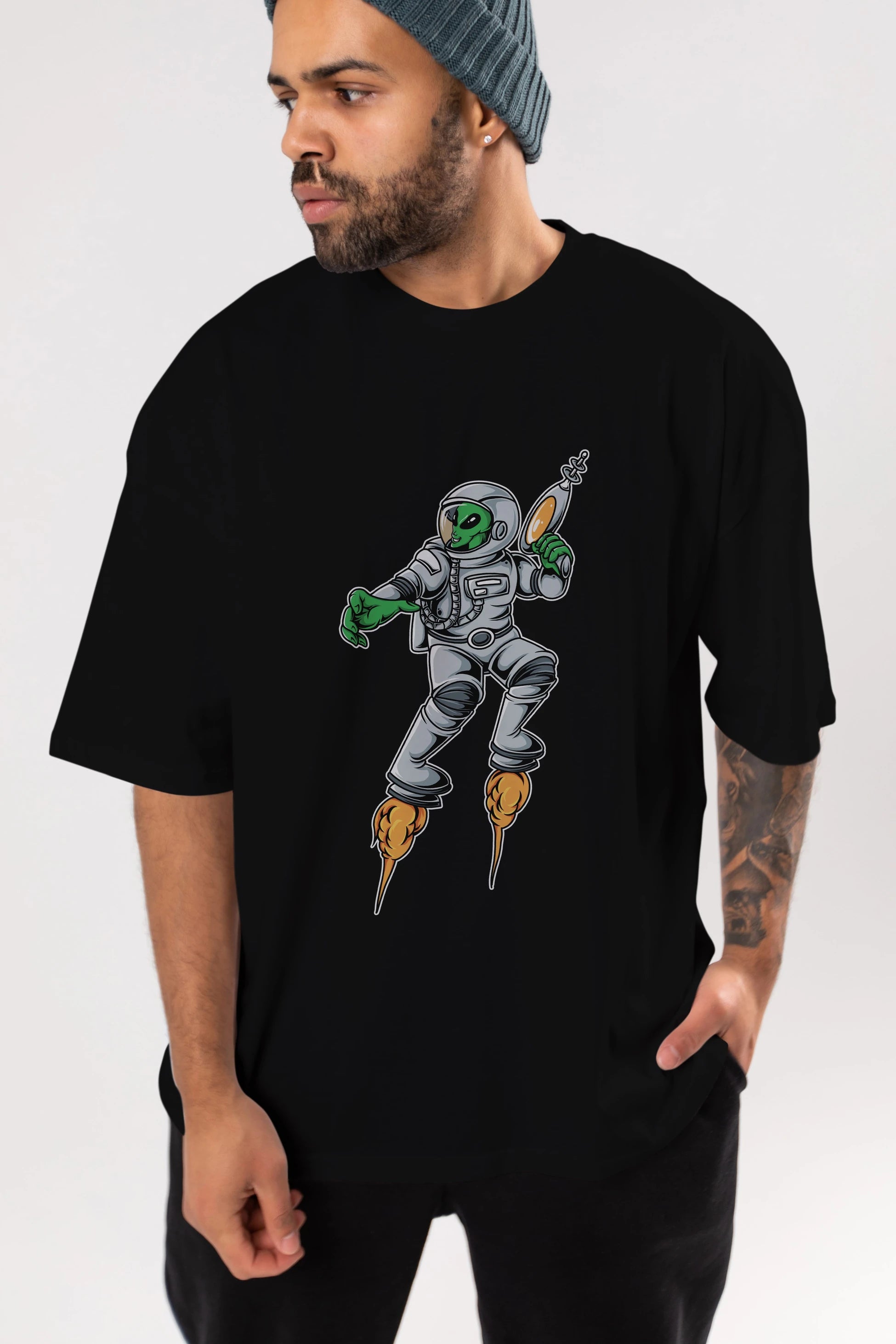 Alien Wars Tshirt Ön Baskılı Oversize t-shirt Erkek Kadın Unisex