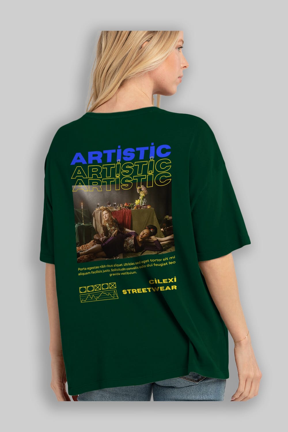 Artistic Yazılı Streetwear Arka Baskılı Oversize t-shirt Erkek Kadın Unisex