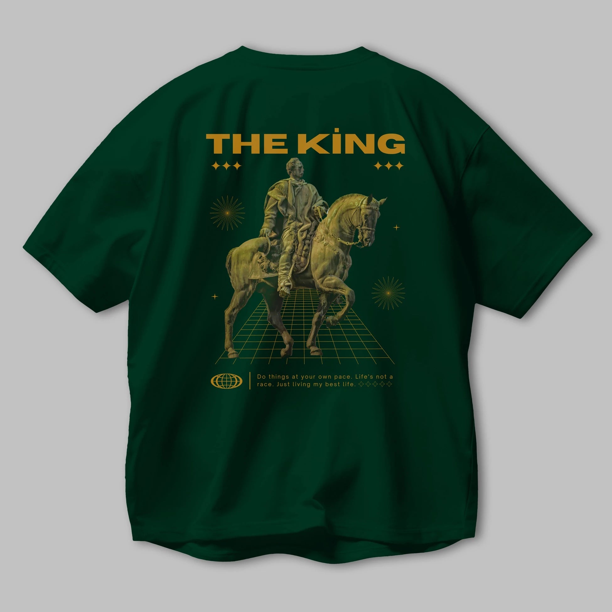 The King Yazılı Arka Baskılı Oversize t-shirt Erkek Kadın Unisex