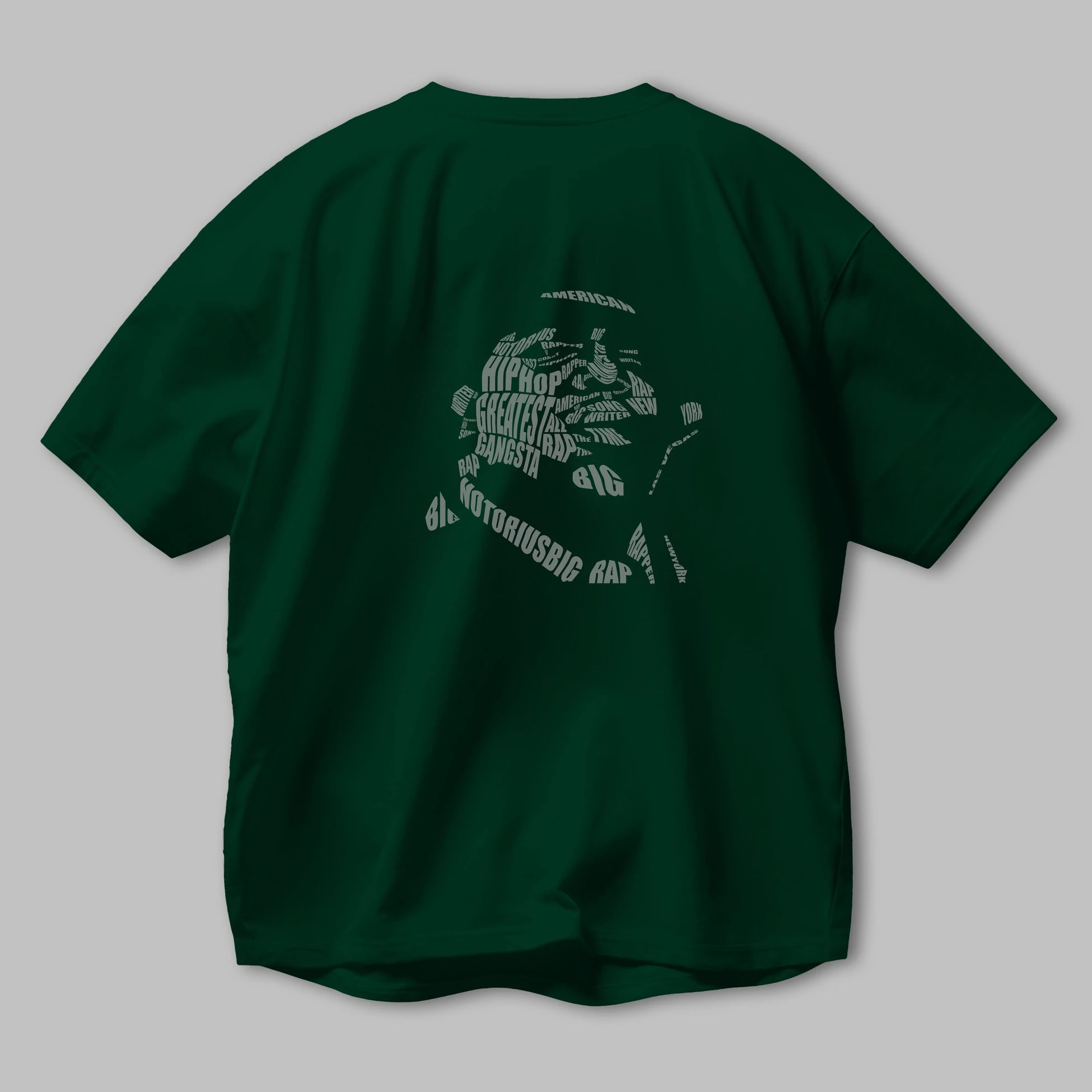 Notorious Big Calligram Arka Baskılı Oversize t-shirt %100 pamuk Erkek Kadın Unisex