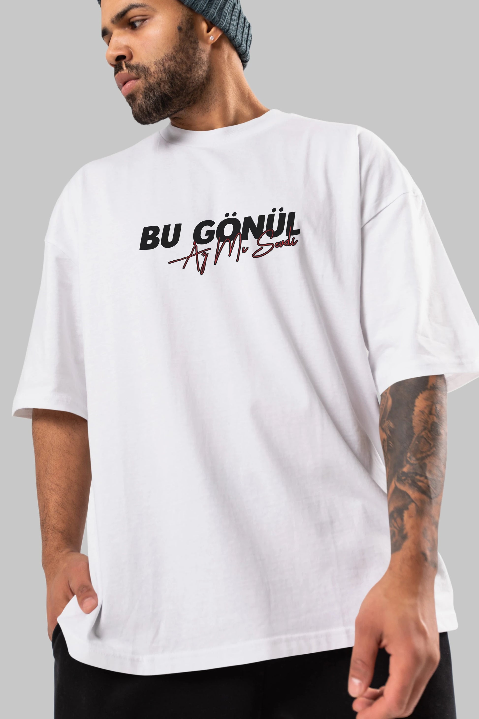 Bu Gönül Az Mı Sevdi Ön Baskılı Oversize t-shirt %100 pamuk Erkek Kadın Unisex