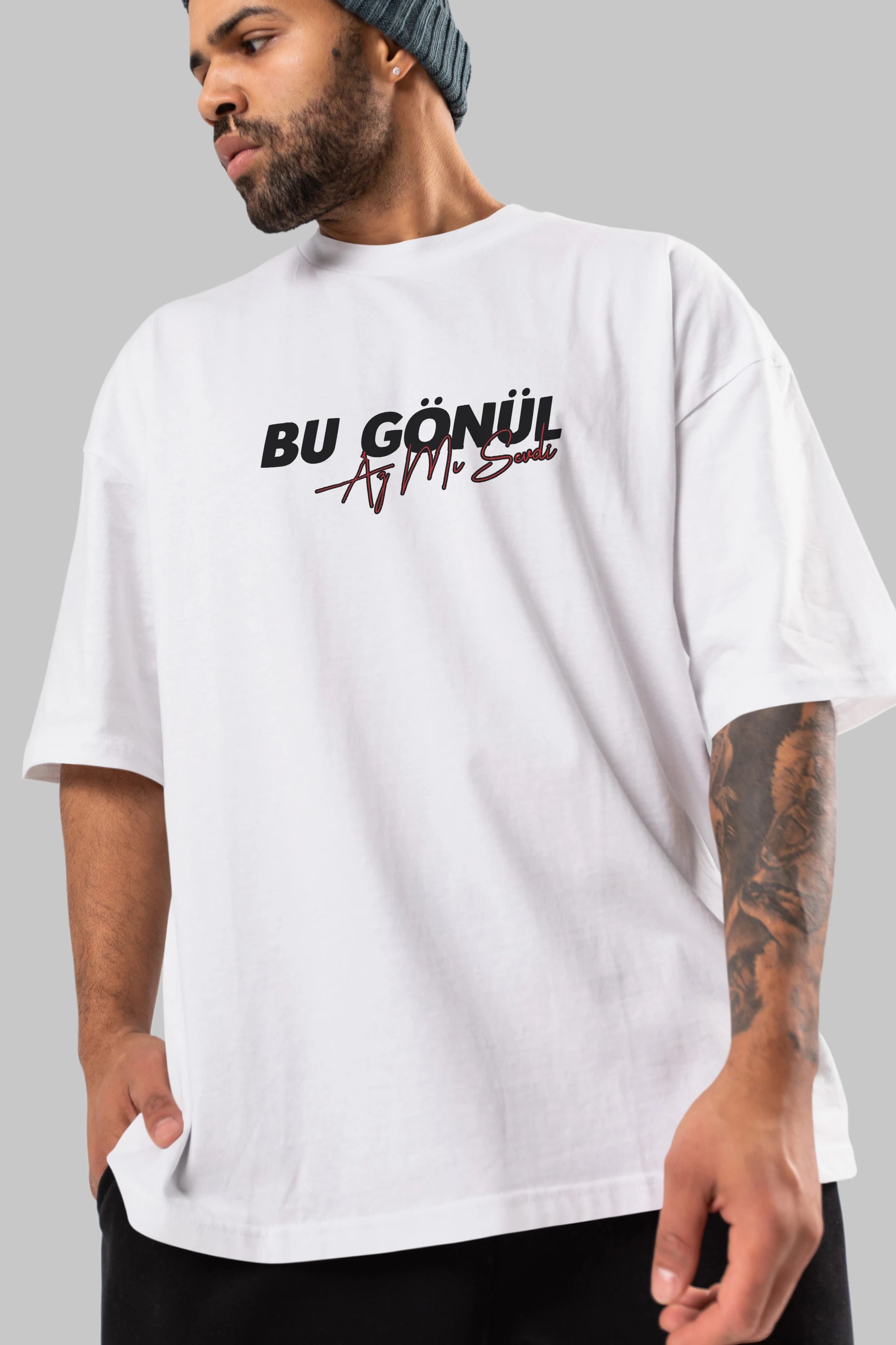 Bu Gönül Az Mı Sevdi Ön Baskılı Oversize t-shirt %100 pamuk Erkek Kadın Unisex