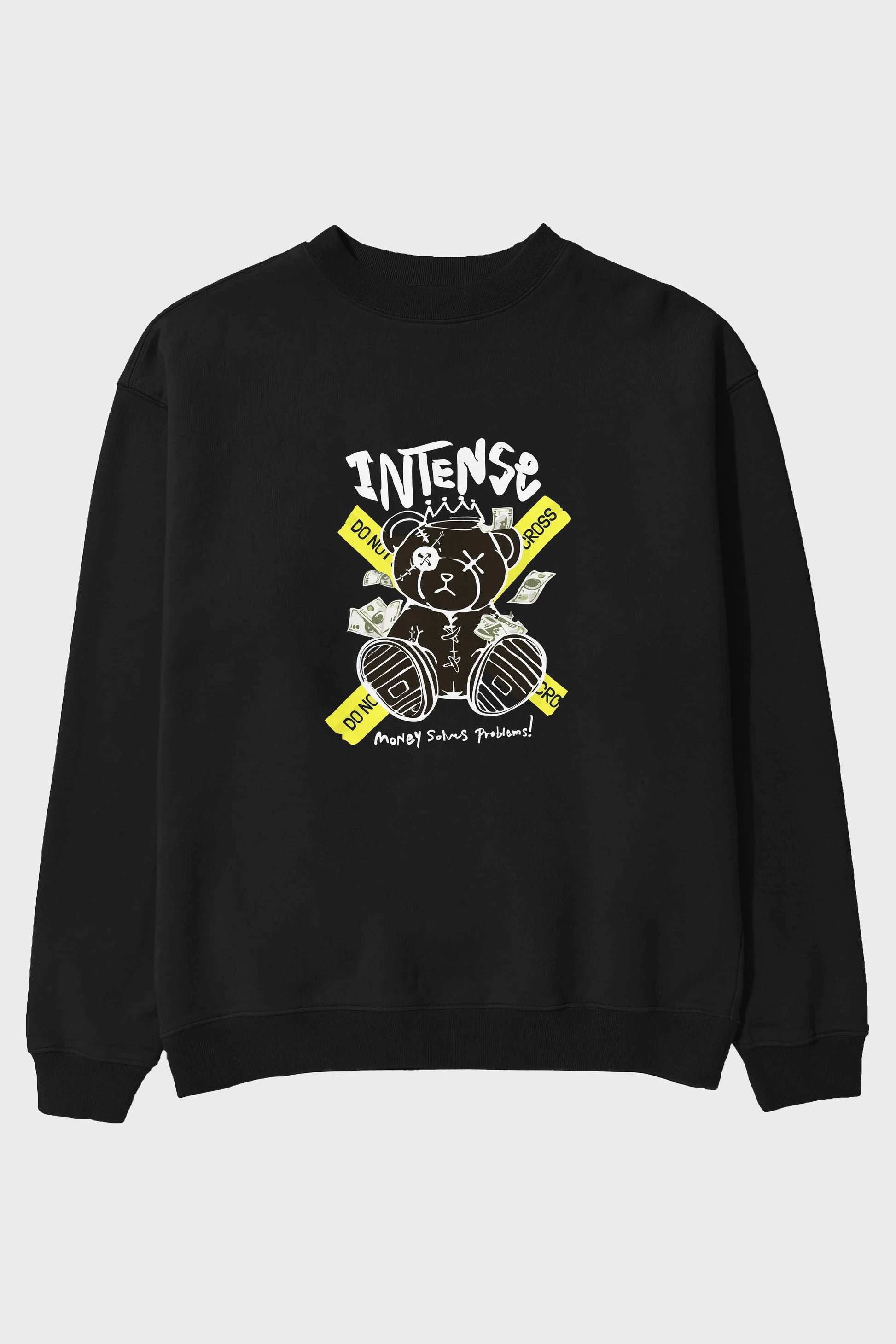 Teddy Bear intense Ön Baskılı Oversize Sweatshirt Erkek Kadın Unisex