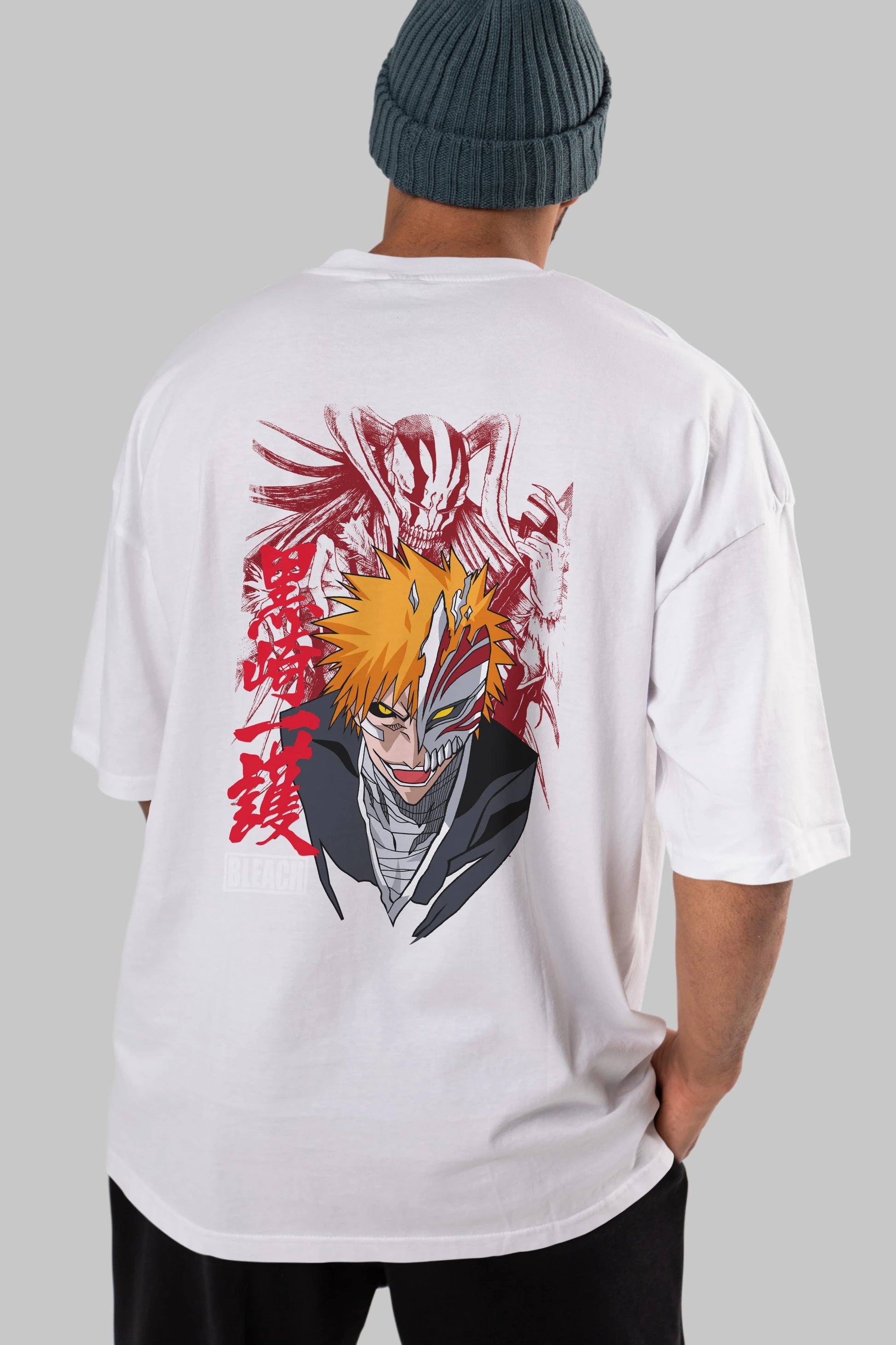 ICHIGO KUROSAKI VIZARD Anime Arka Baskılı Oversize t-shirt Erkek Kadın Unisex
