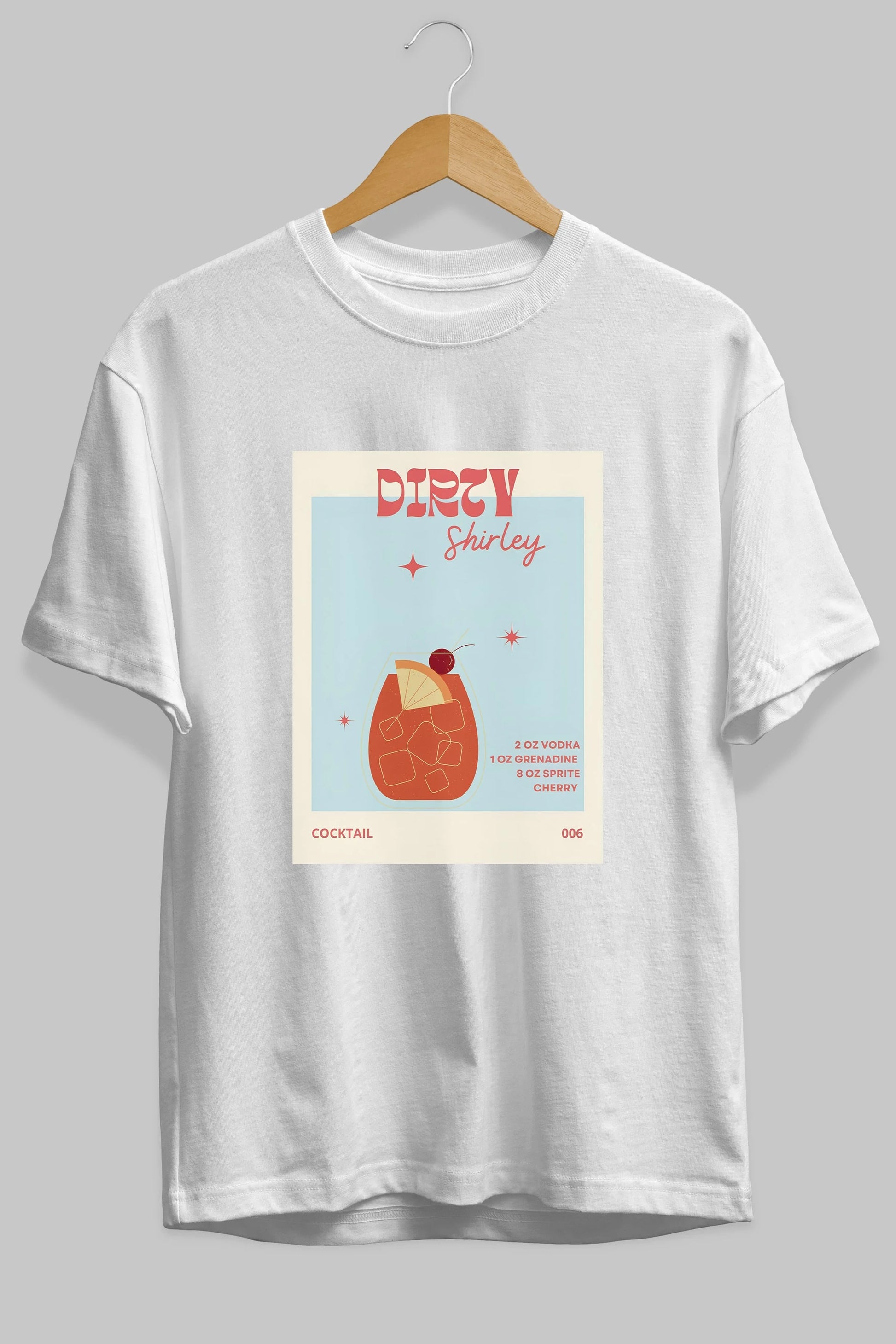 Dirty Shirley Ön Baskılı Oversize t-shirt Erkek Kadın Unisex %100 Pamuk Bisiklet Yaka tişort