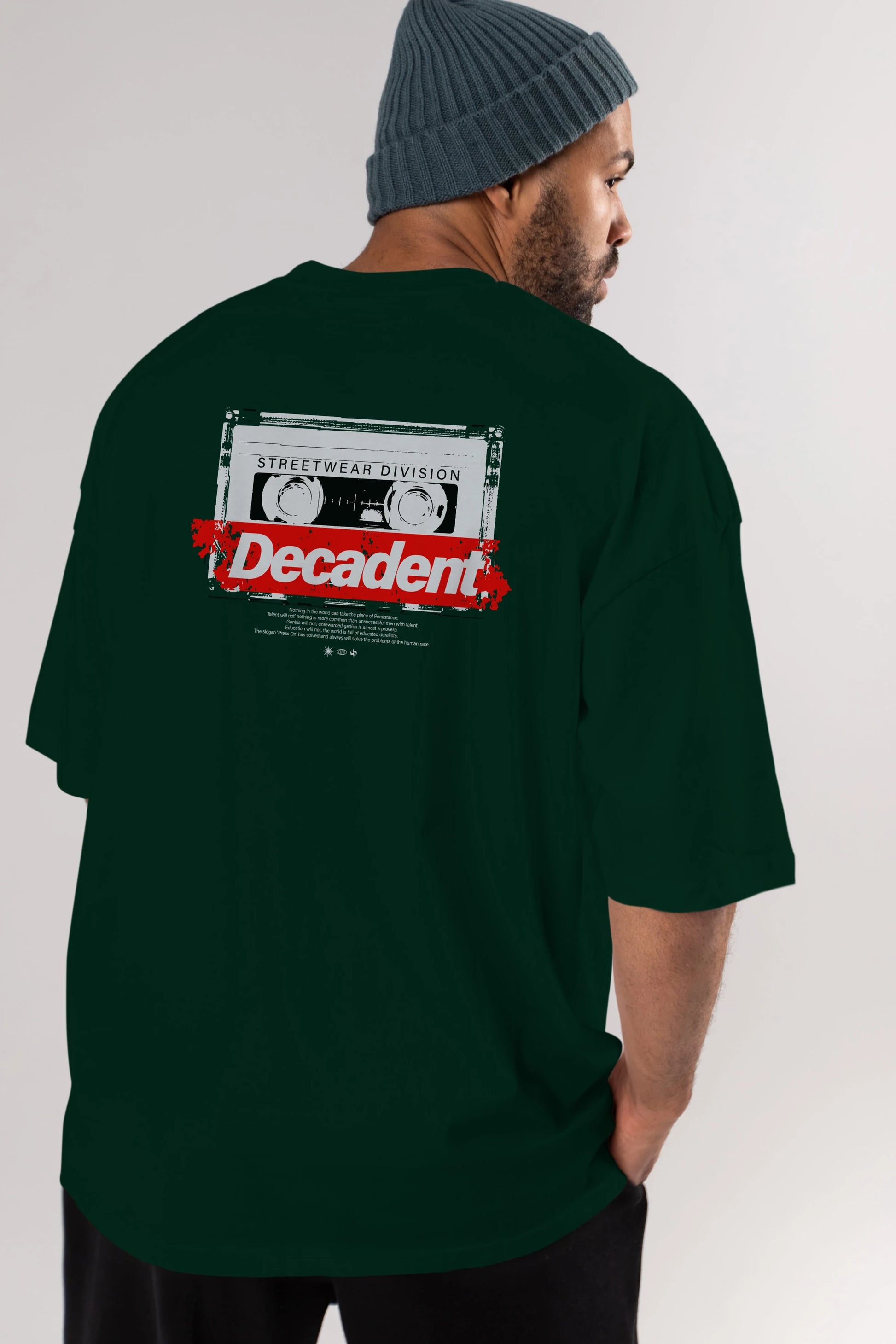 Decadent Arka Baskılı Oversize t-shirt Erkek Kadın Unisex