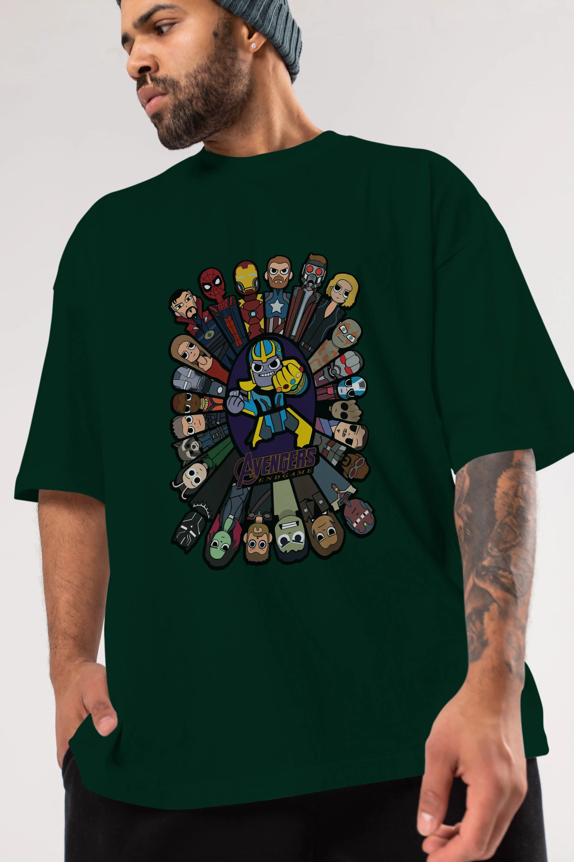 The Avengers (2) Ön Baskılı Oversize t-shirt Erkek Kadın Unisex %100 Pamuk Bisiklet Yaka tişort