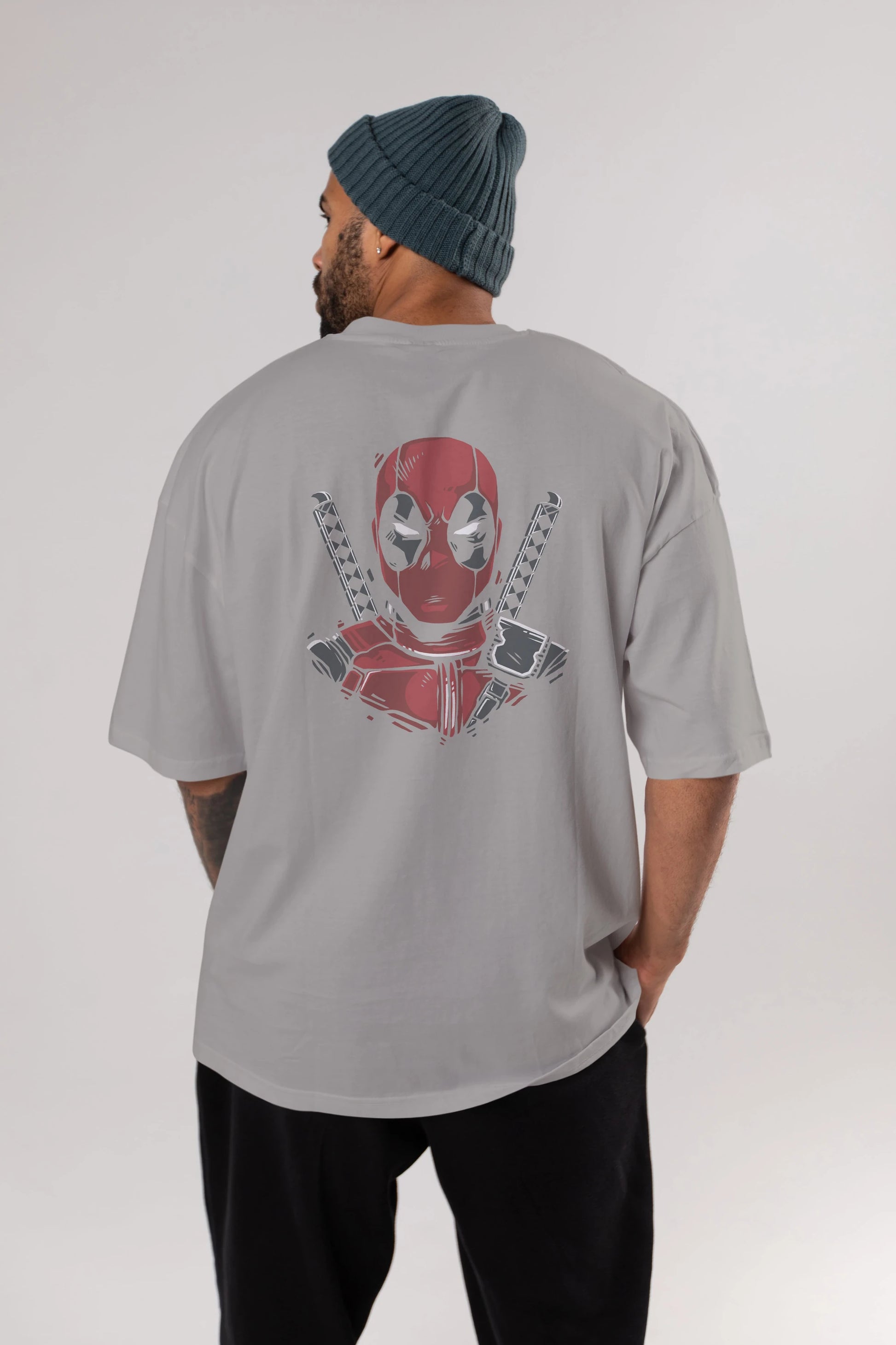 Deadpool (4) Arka Baskılı Oversize t-shirt Erkek Kadın Unisex %100 Pamuk Bisiklet Yaka tişort