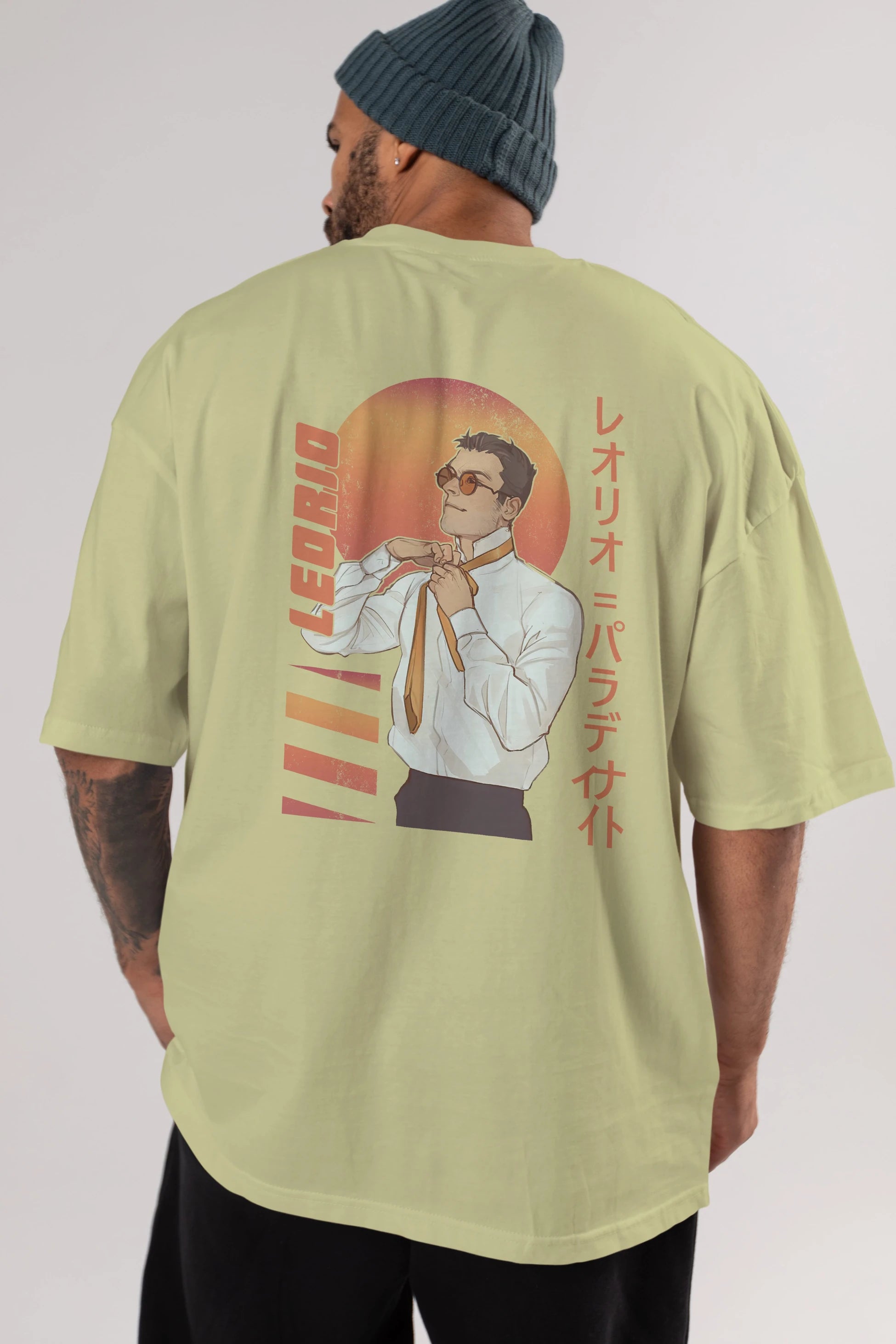 Leorio Paladiknight 5 (2) Anime Arka Baskılı Oversize t-shirt Erkek Kadın Unisex
