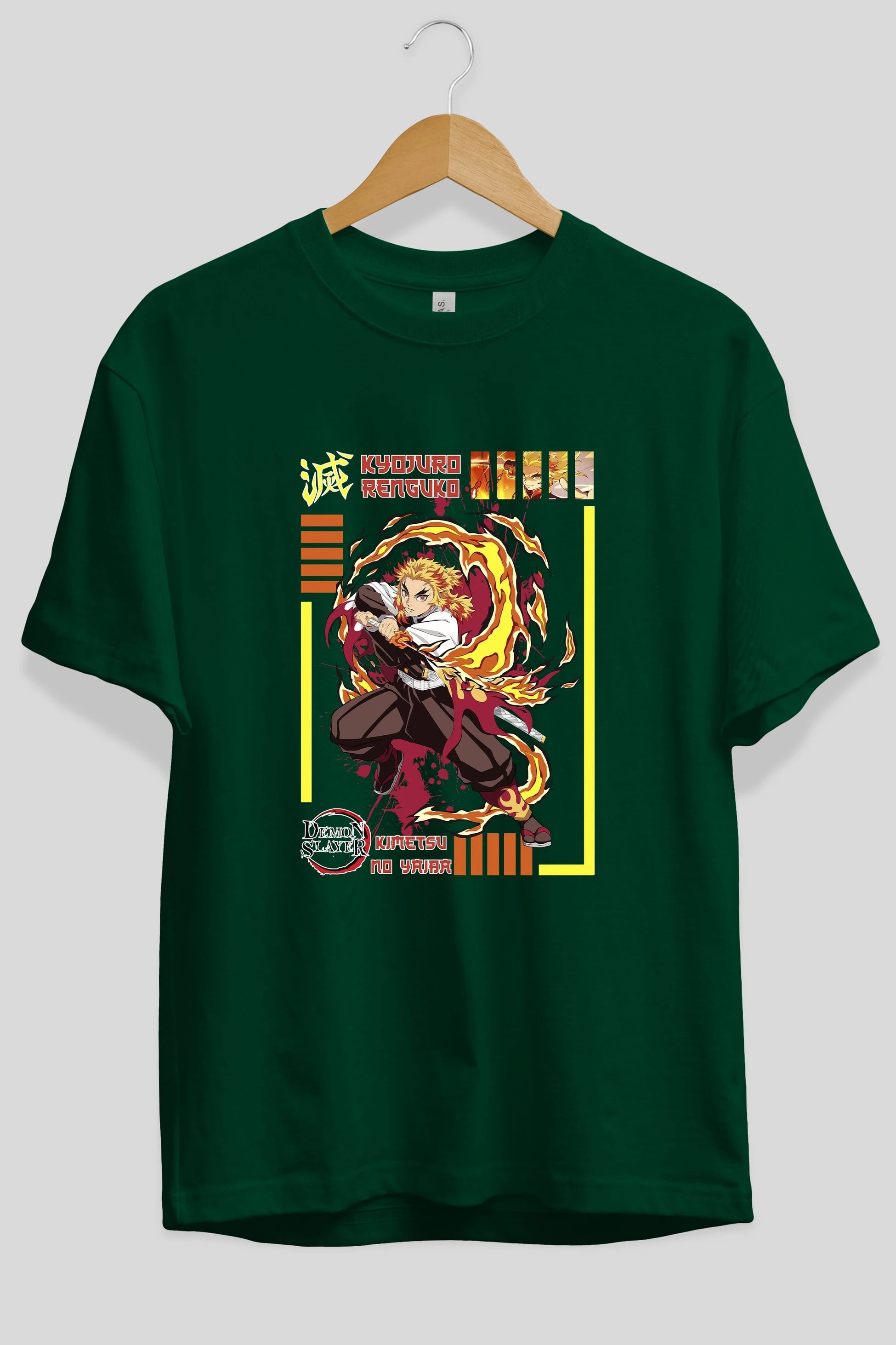 KYOJURO RENGOKU Anime Ön Baskılı Oversize t-shirt %100 pamuk Erkek Kadın Unisex