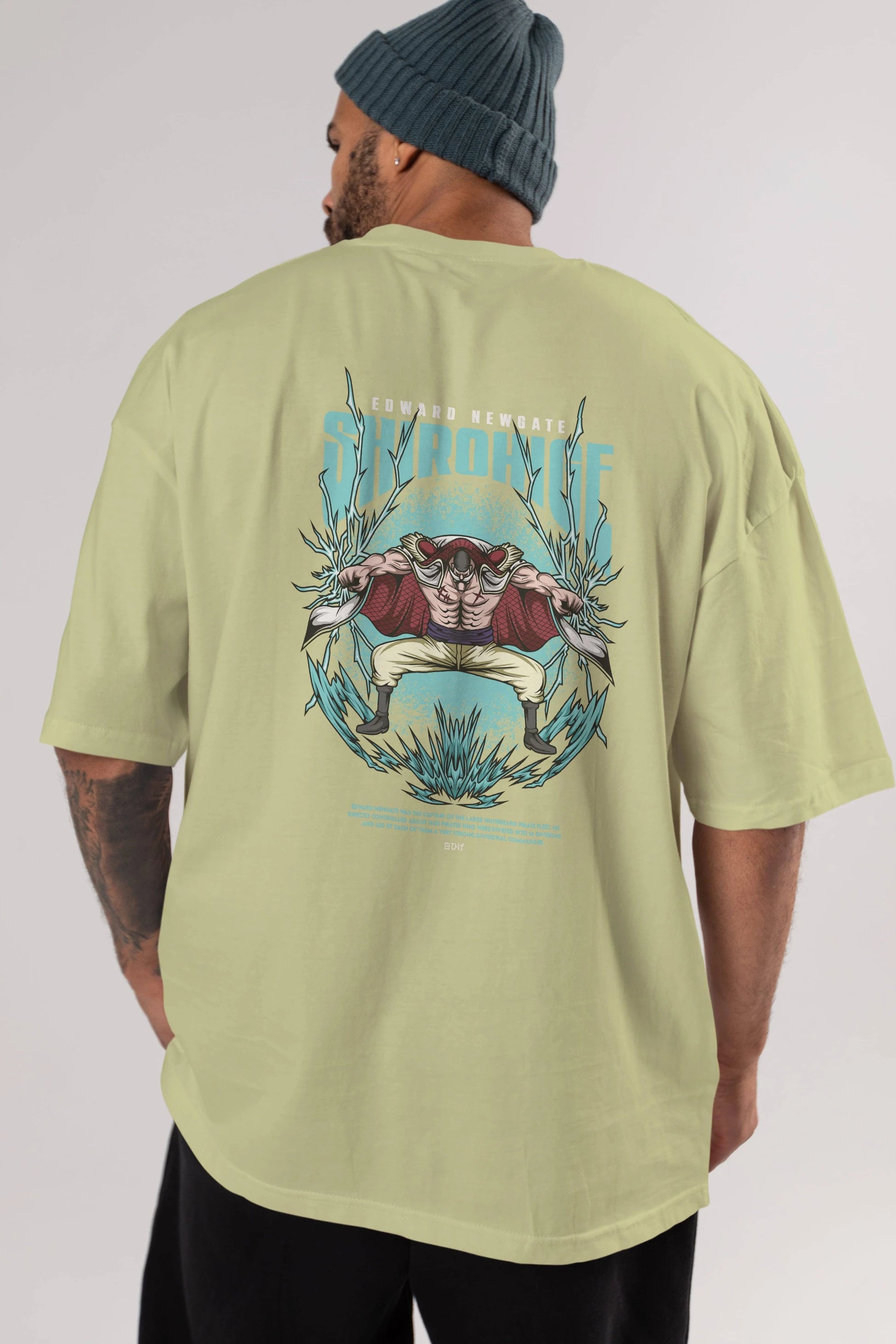 Shirohige Anime Arka Baskılı Oversize t-shirt Erkek Kadın Unisex