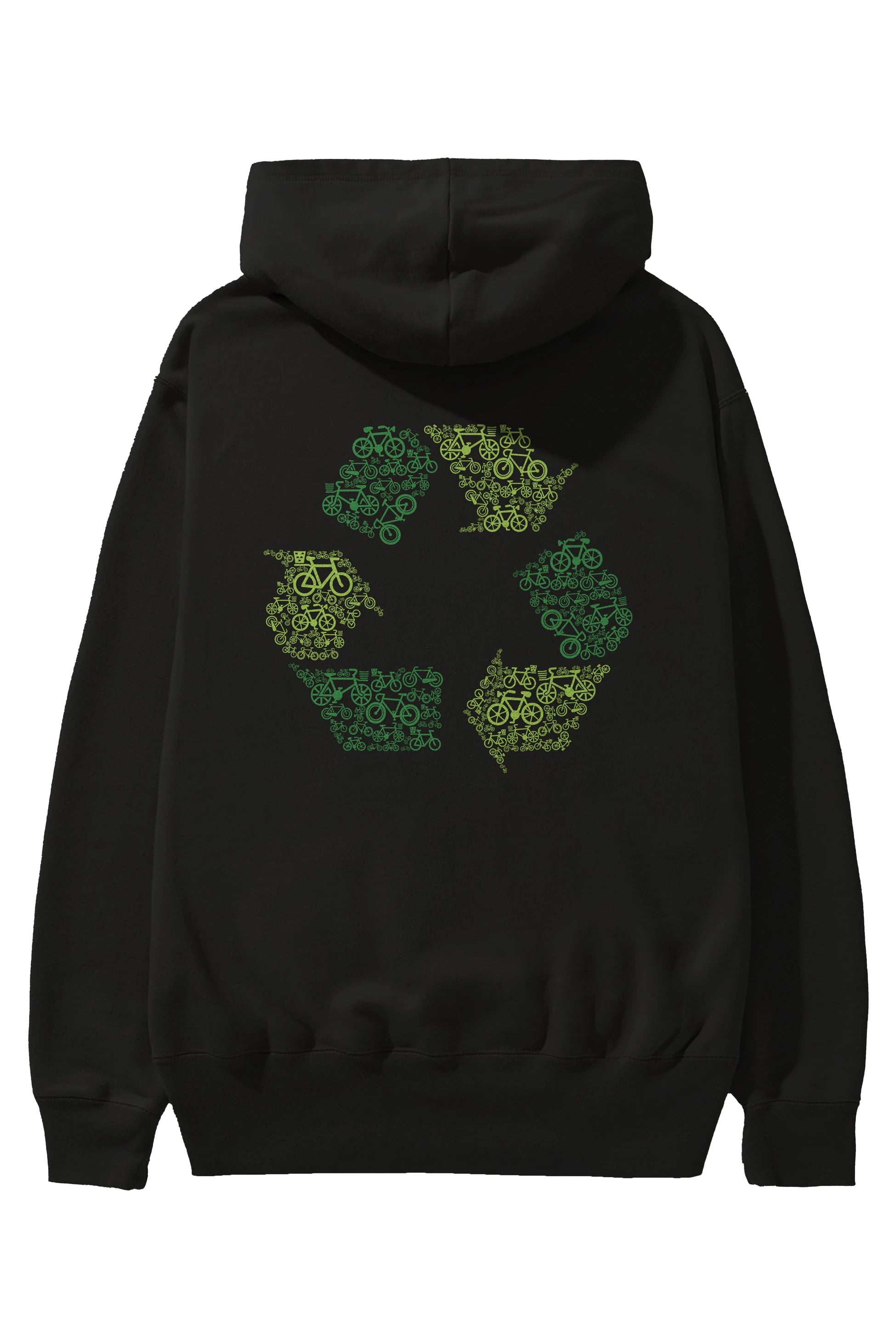 Recycling Arka Baskılı Hoodie Oversize Kapüşonlu Sweatshirt Erkek Kadın Unisex