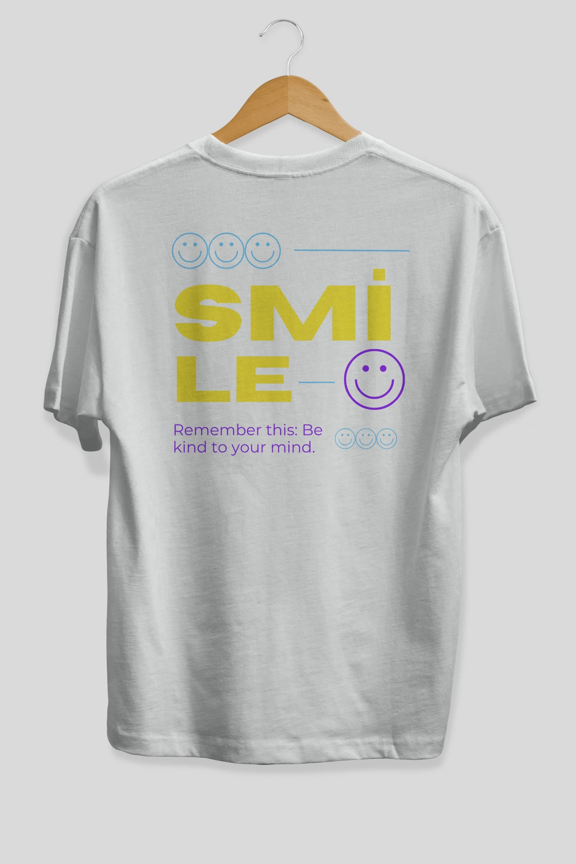 Smile Yazılı 2 Arka Baskılı Oversize t-shirt Erkek Kadın Unisex
