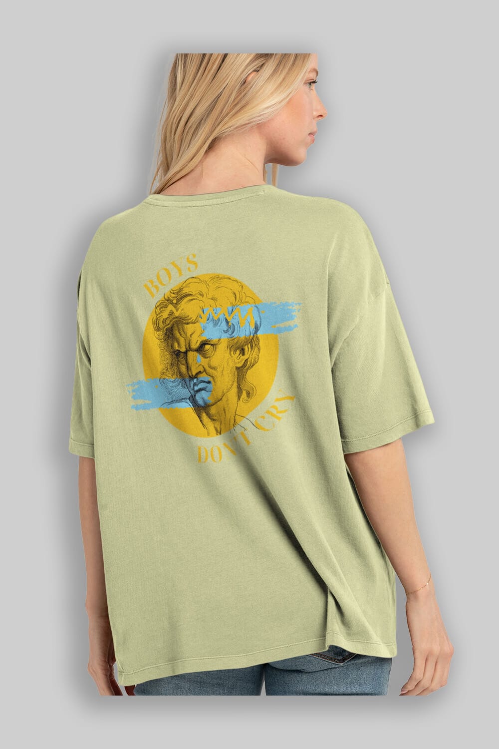 Boys Don't Cry Yazılı Arka Baskılı Oversize t-shirt Erkek Kadın Unisex