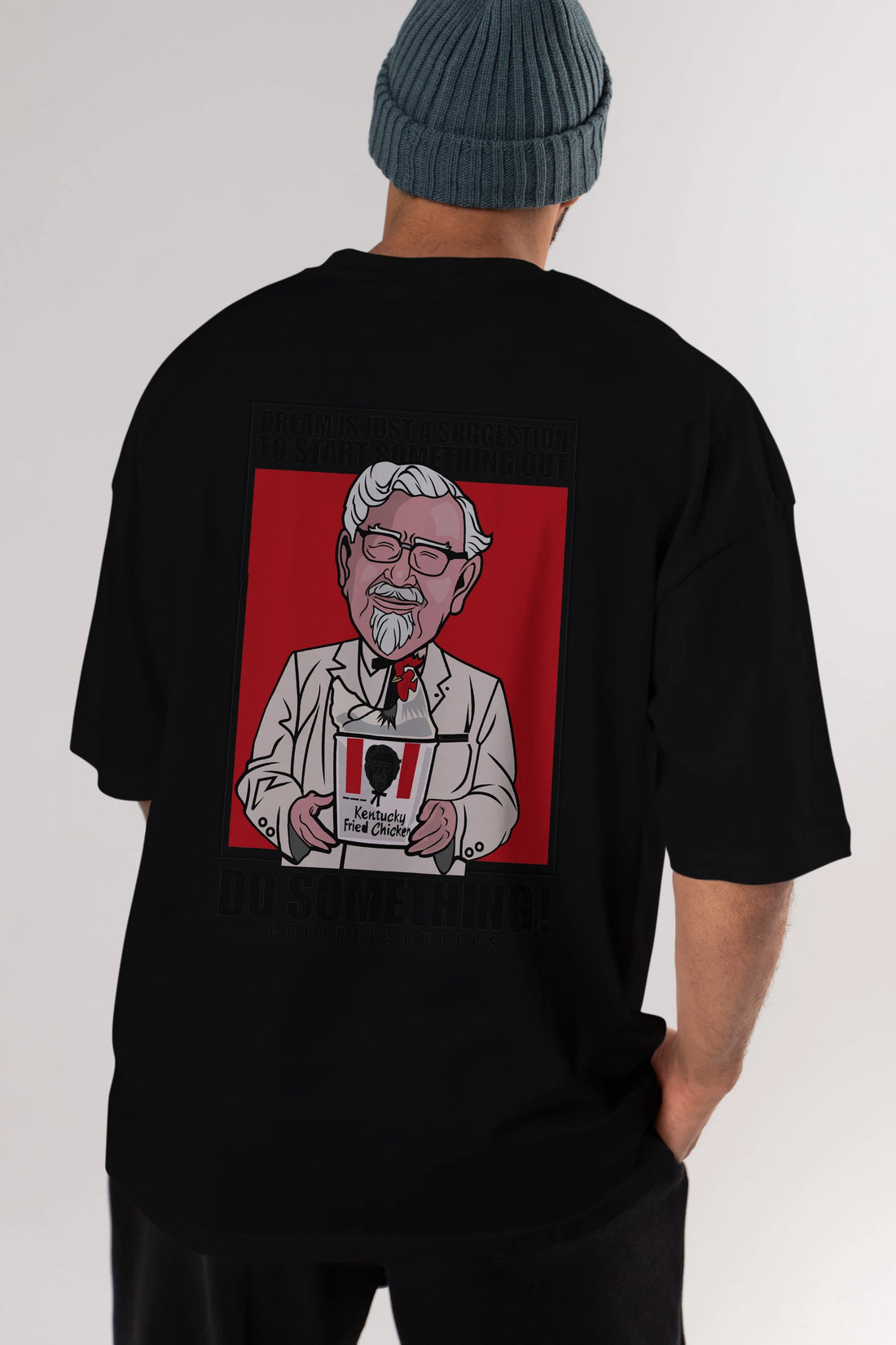 Colonel Sanders Arka Baskılı Oversize t-shirt Erkek Kadın Unisex %100 Pamuk tişort