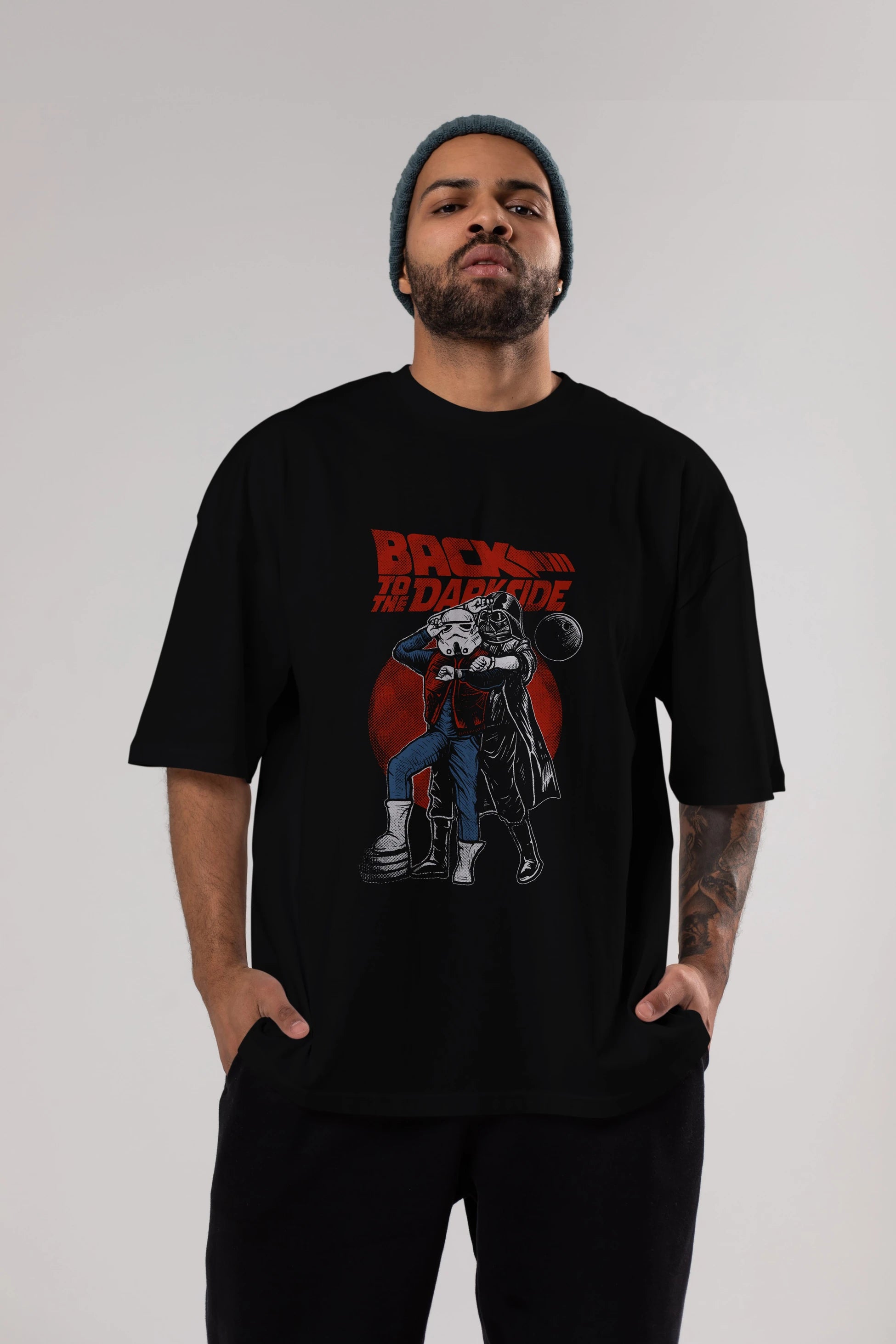 Back To The Darkside Ön Baskılı Oversize t-shirt Erkek Kadın Unisex %100 Pamuk tişort